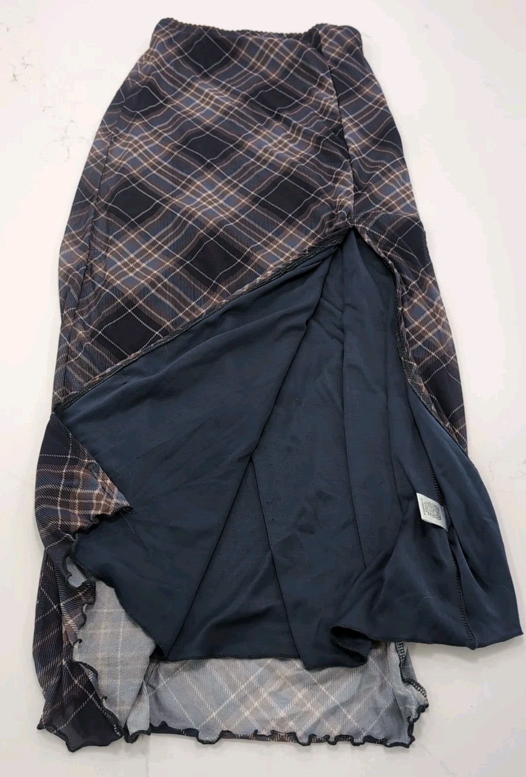 Originality Orange With Blue Plaid Dress Size Small Made In USA