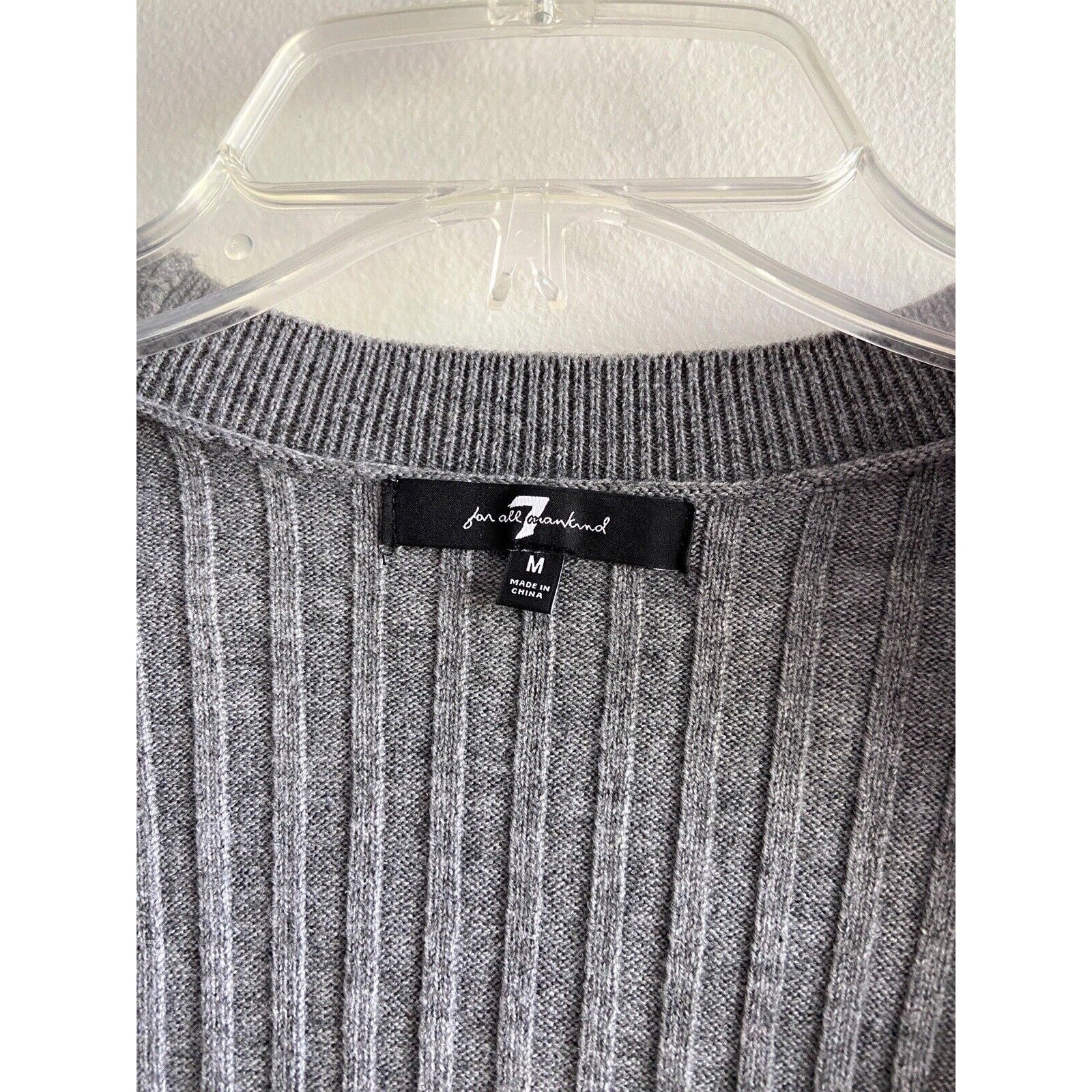 7 For All Mankind gray ribbed dress and cardigan set Minimal Medium