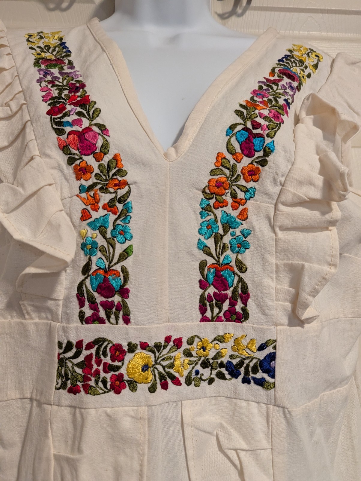Handmade Embroidered Ruffle Dress