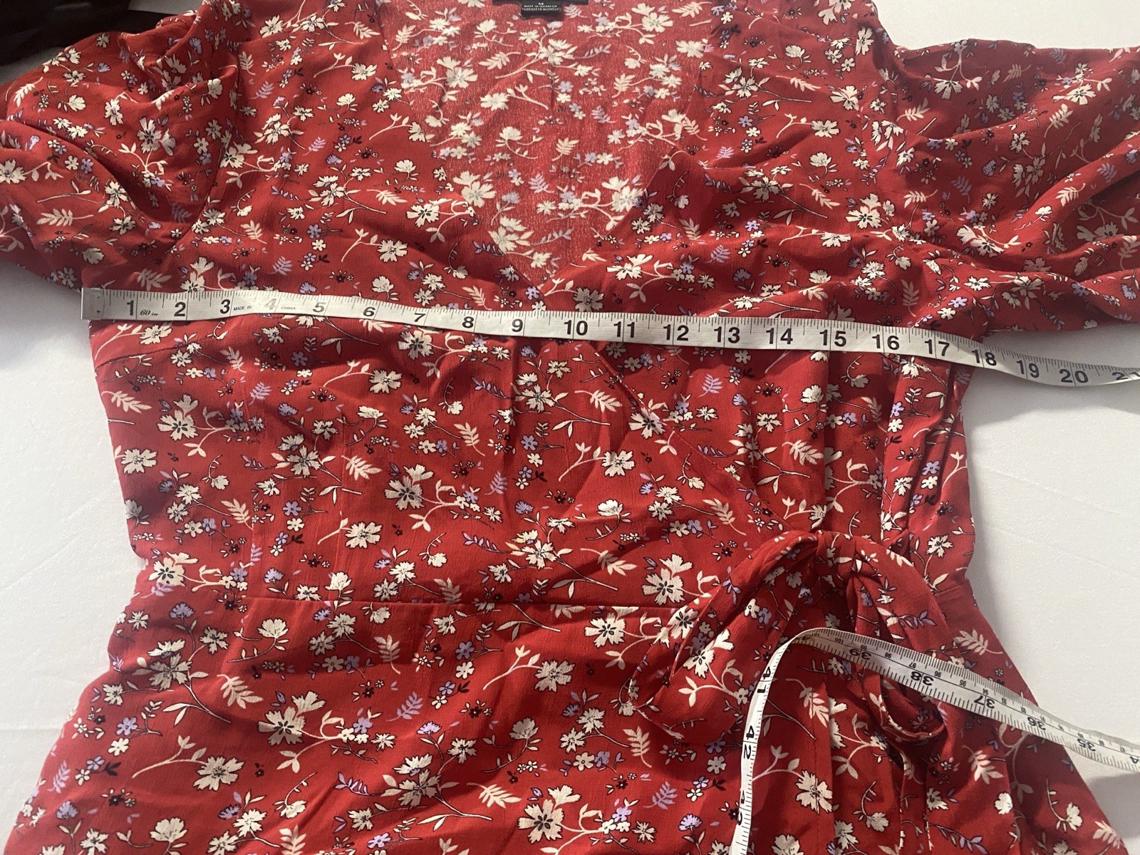 Sanctuary Women’s Floral Spring Red Cottagecore Faux Wrap Dress Size Medium