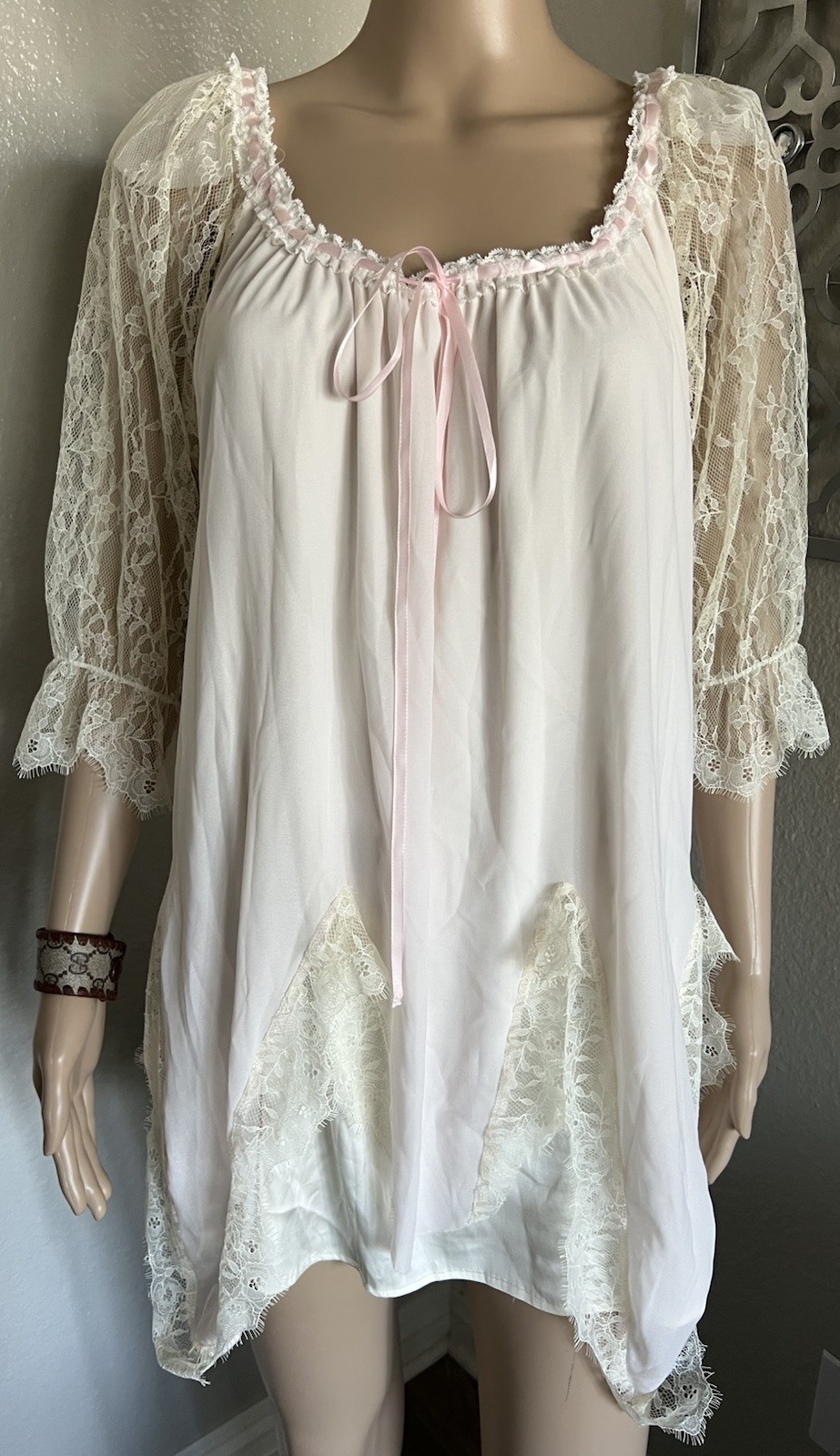 NWOT FOR LOVE & LEMONS Mini Dress BLOUSON Cottagecore Ruffle Coquette Romantic S