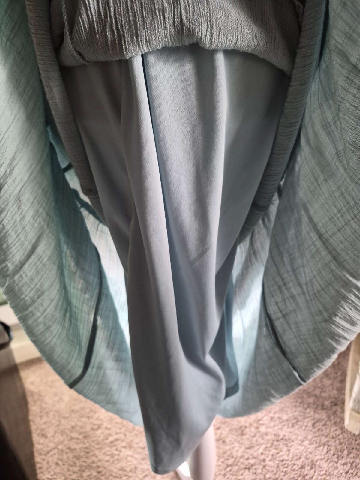 Hy Fve Pastel Blue Backless Tiered Maxi Dress – Size M – Lightweight Summer