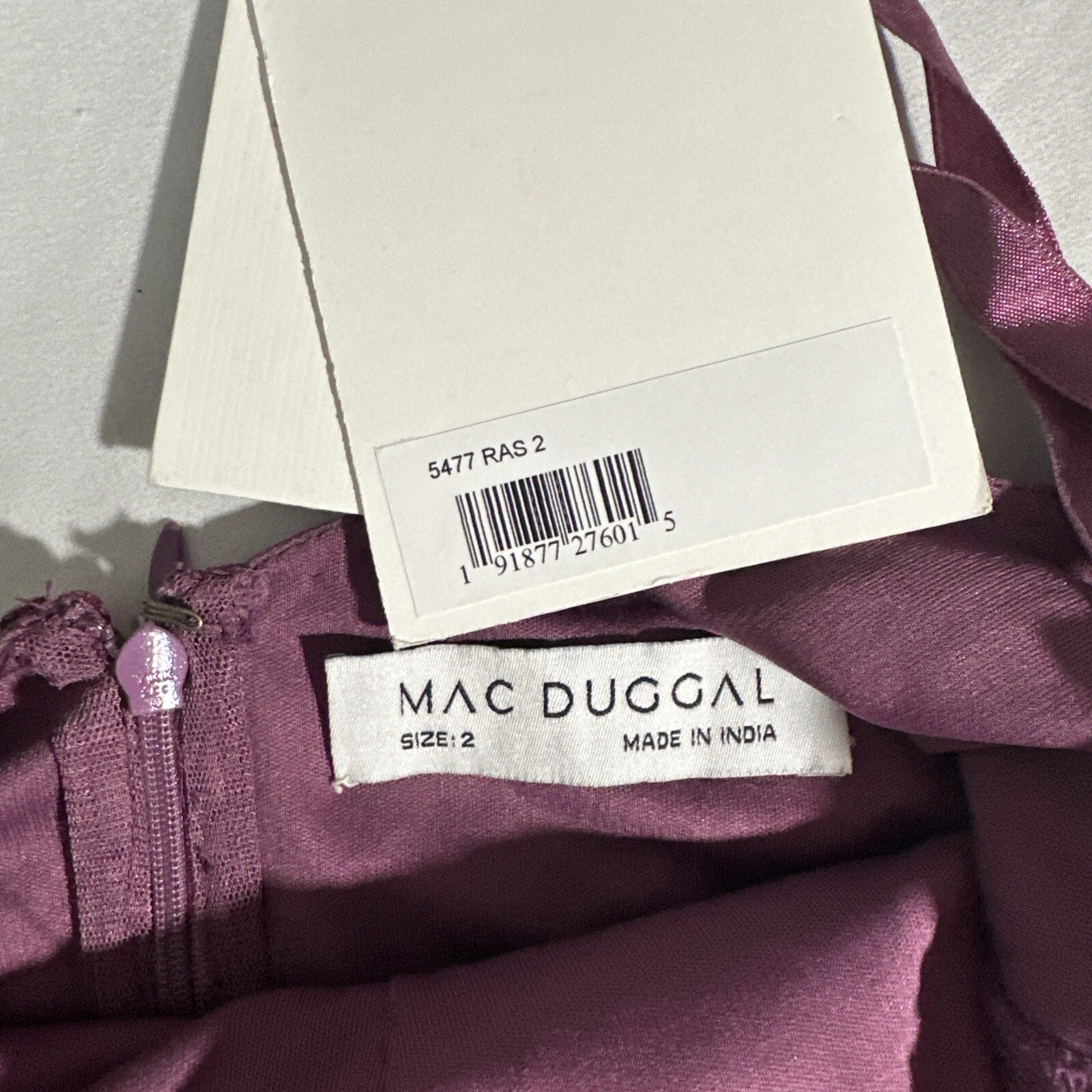 NWT Mac Duggal [ 2 ] 5477 Floral Embellished Scoop Neck Gown Raspberry J1227