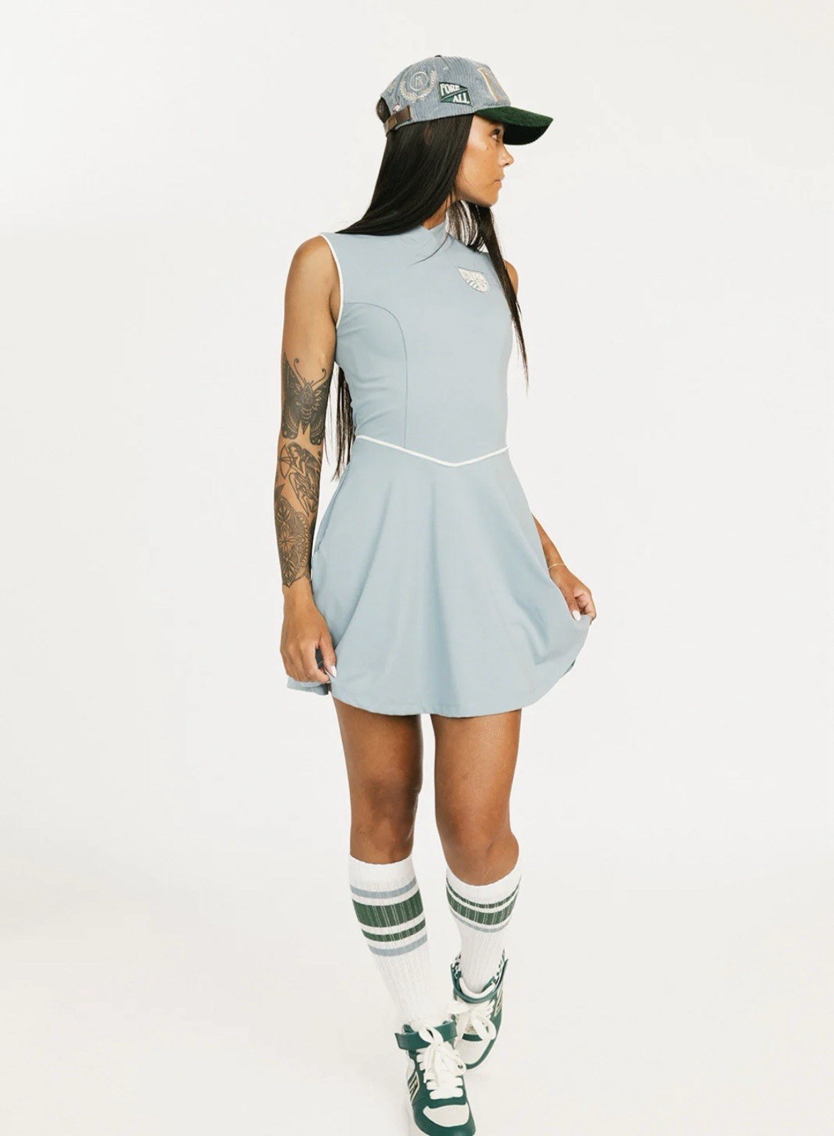 NWT FORE ALL Blaire Smoke Blue Golf Tennis Pickleball Dress Sz XS MSRP $139.99