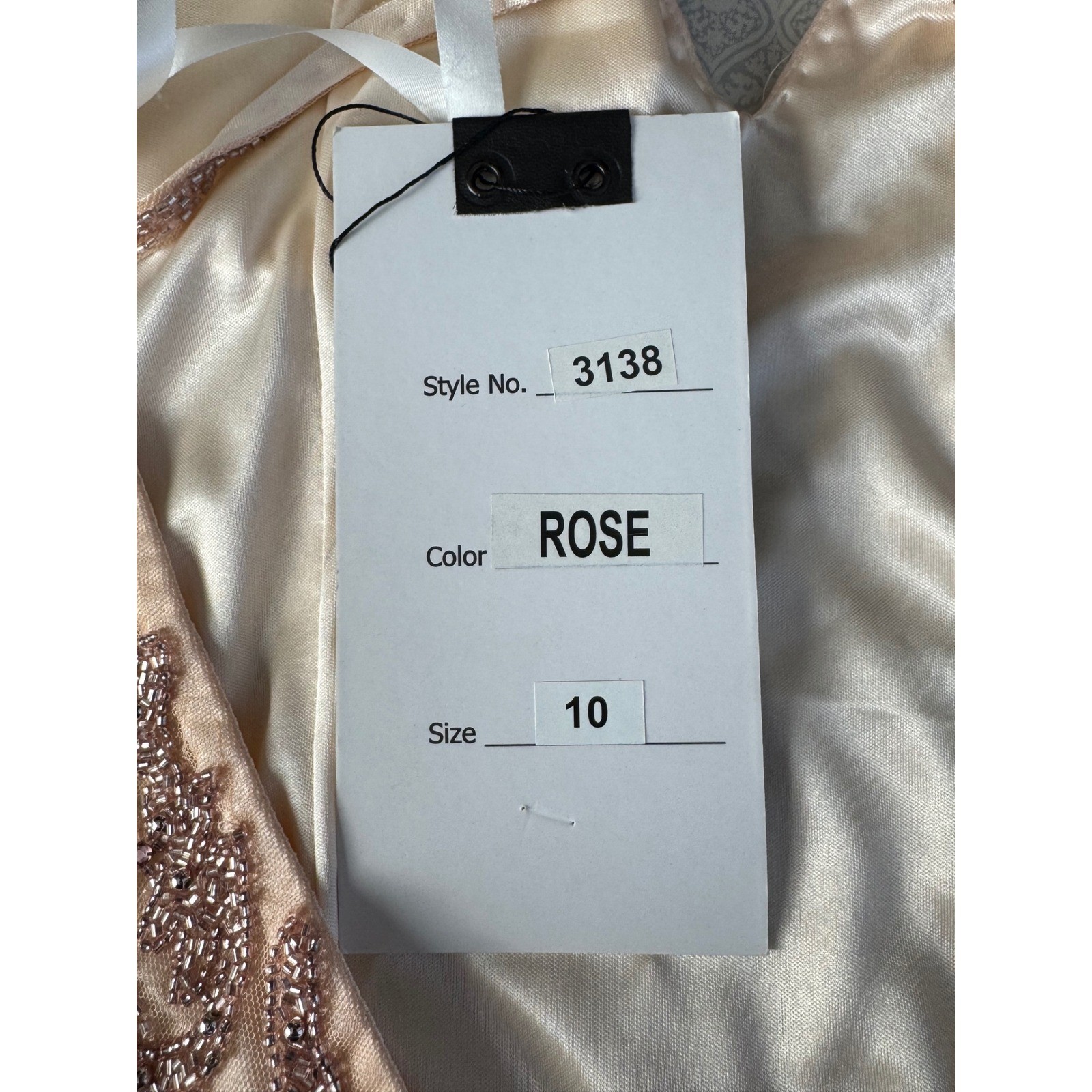 Primavera Couture 3138 Rose Beaded Open Back Cocktail Dress Size 10 NEW