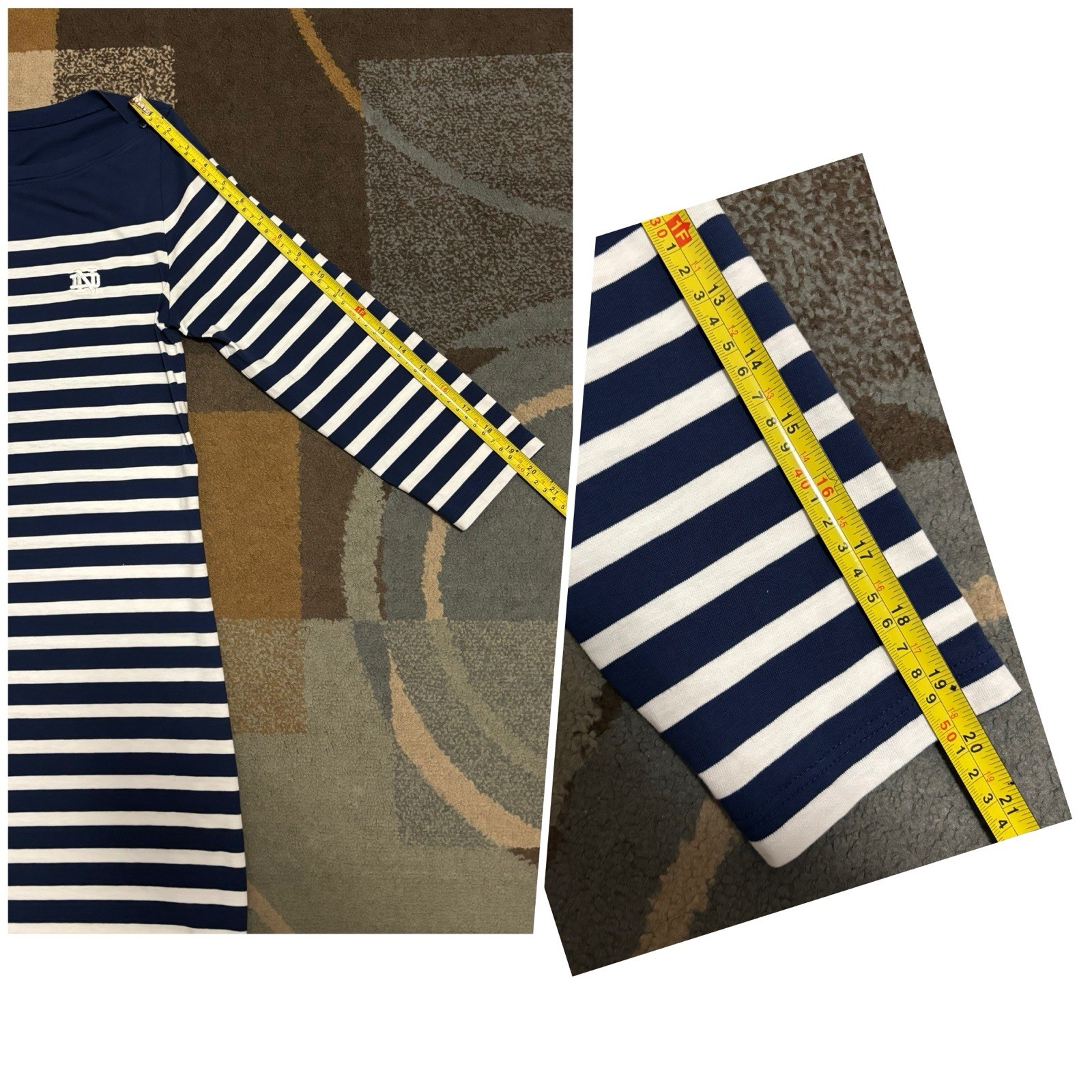 LADY IRISH Peter Millar Pima Cotton Classic Striped Navy Sweatshirt Dress Sz M.