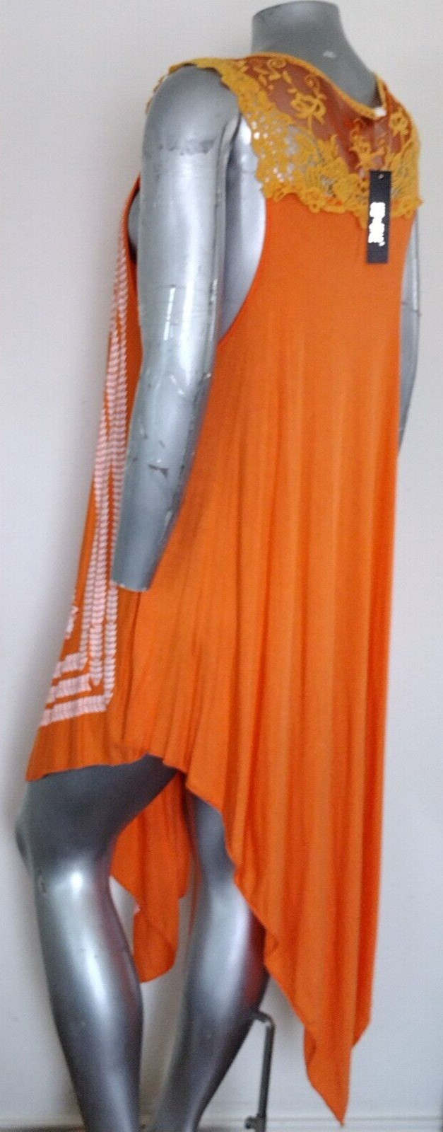 NWT Step in Style Asymmetrical Mandala Dress Size XXL Studded crochet Sleeveless