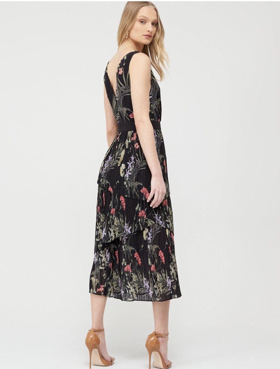 TED Baker ‘Malinae’ Floral Midi Dress size 3 12 rrp £199 wedding races cruise