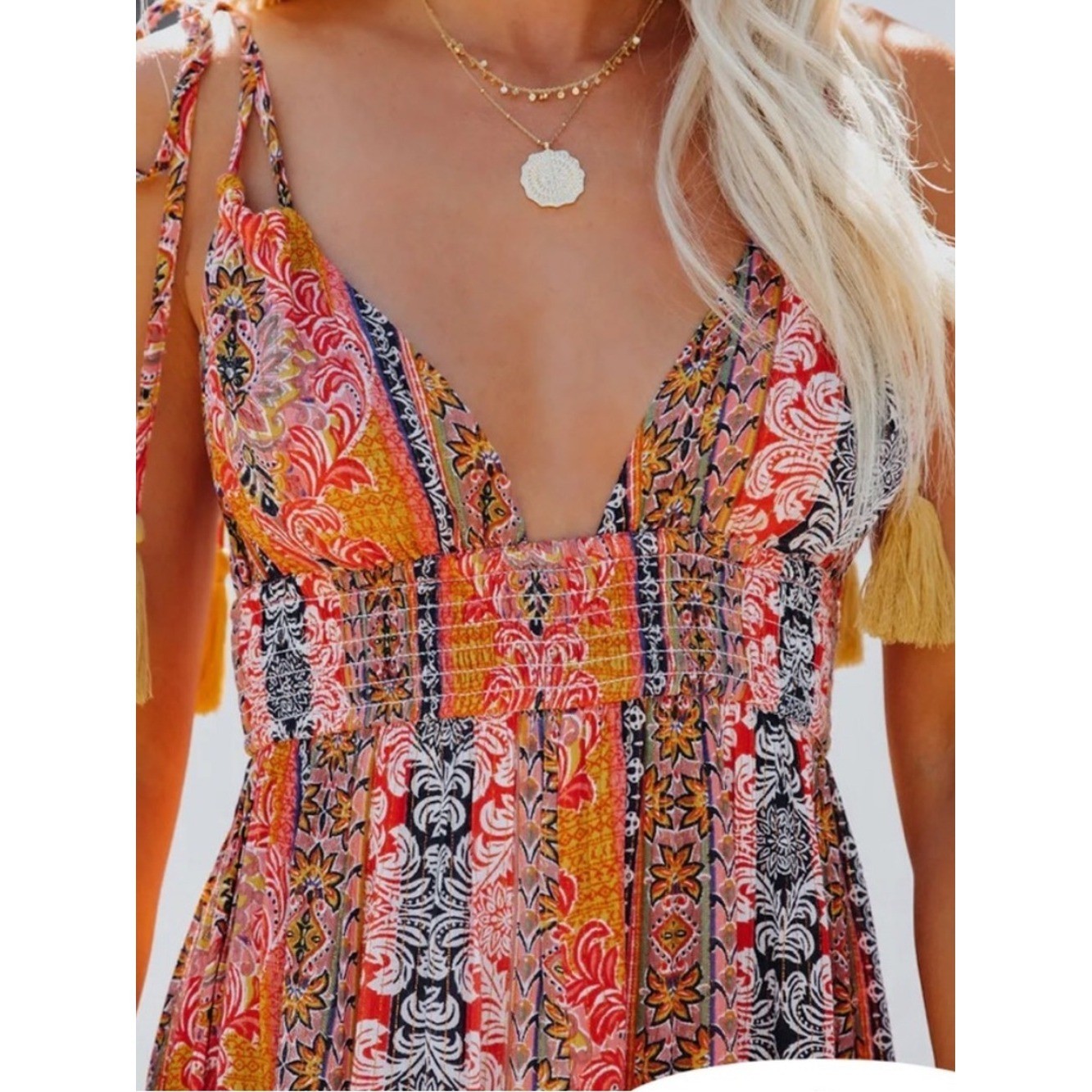 NEW!! En Creme Gorgeous Boho Pattern Maxi Dress