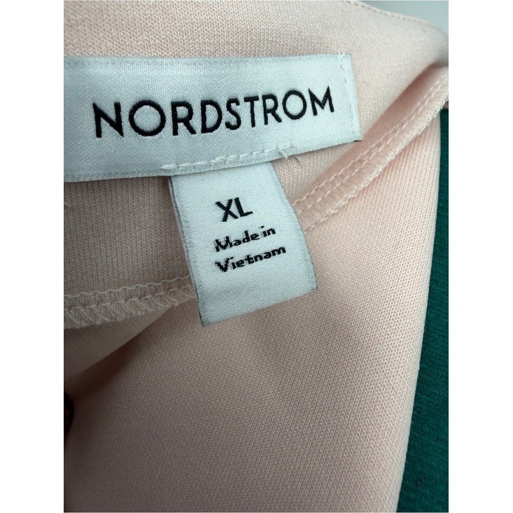 Nordstrom Blush Pink Ruched Mock Neck Midi Dress Asymmetrical XL