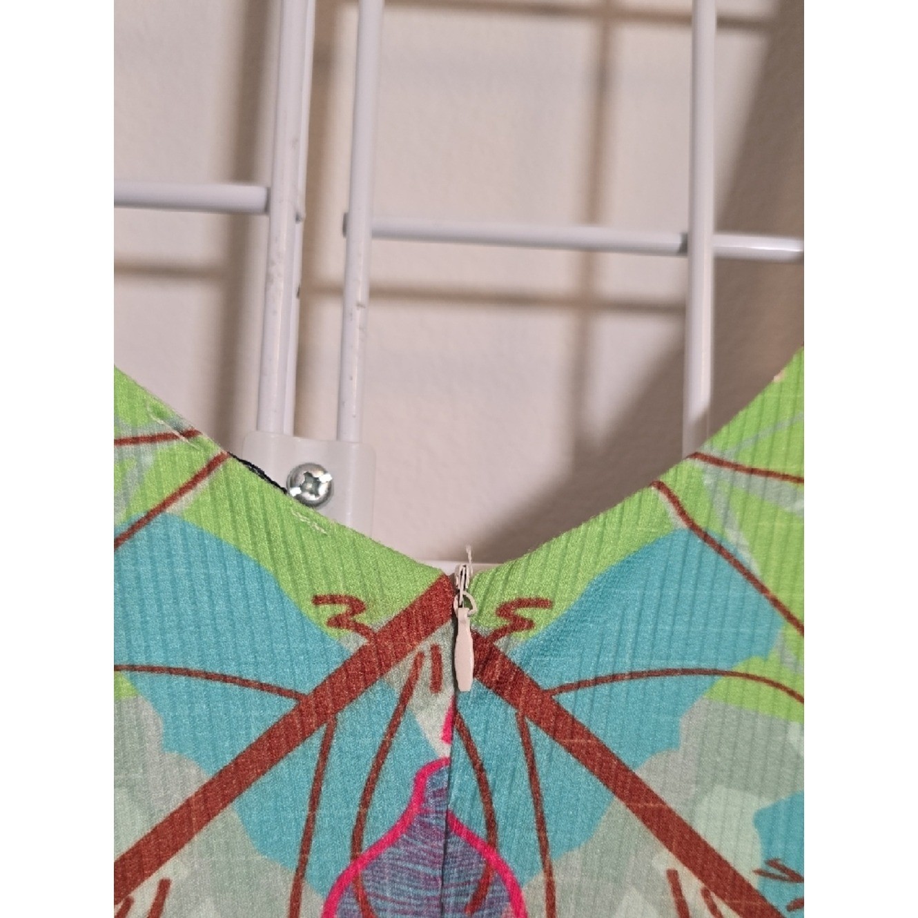 Tropical Colorful Leaf Pattern Yumarimel Brazilian Maxi Dress Size Medium NWT