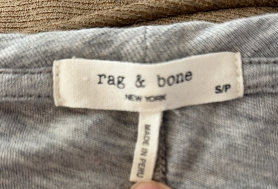Rag & Bone Slub Dress Heather Grey S/P 100% Pima Cotton