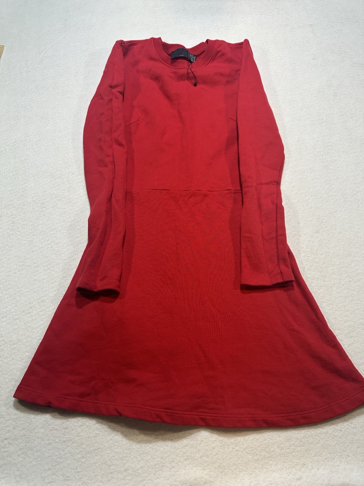 Zara Trf Collection Red Midi Dress Sz S Long Sleeve