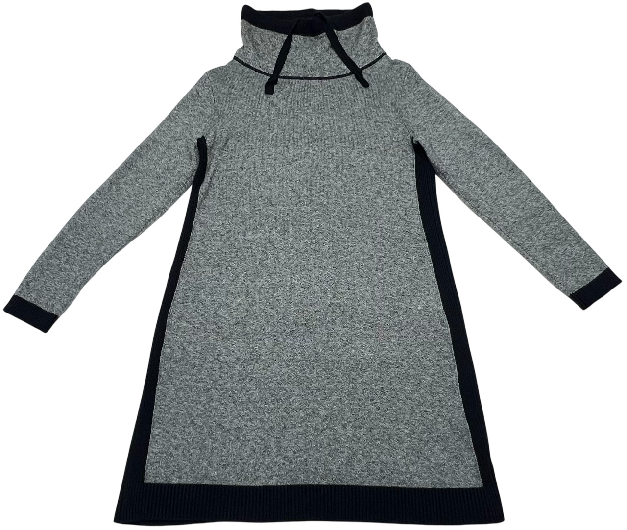 T By Talbots Dress Womens (Mp) Blue Heather Funnel Neck Contrast Panel Sweater