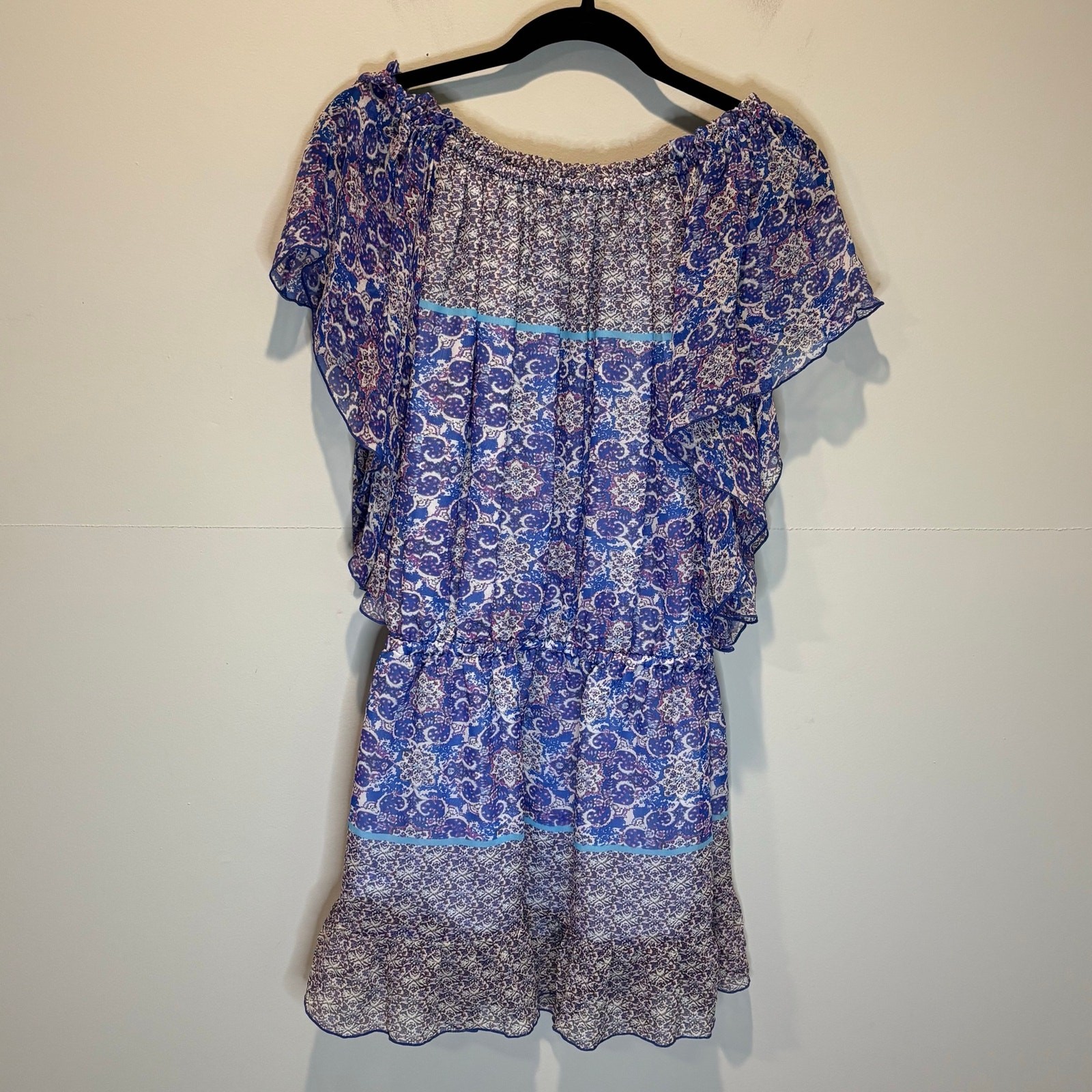 Gypsy 05 Silk Printed Short Sleeve Mini Dress – size Small