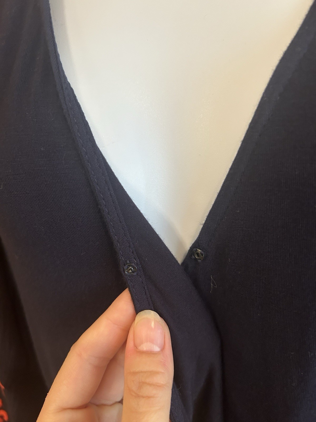 NEW Stitch Fix Black Red Embroidered Faux Wrap V Neck Balloon Long Sleeve S