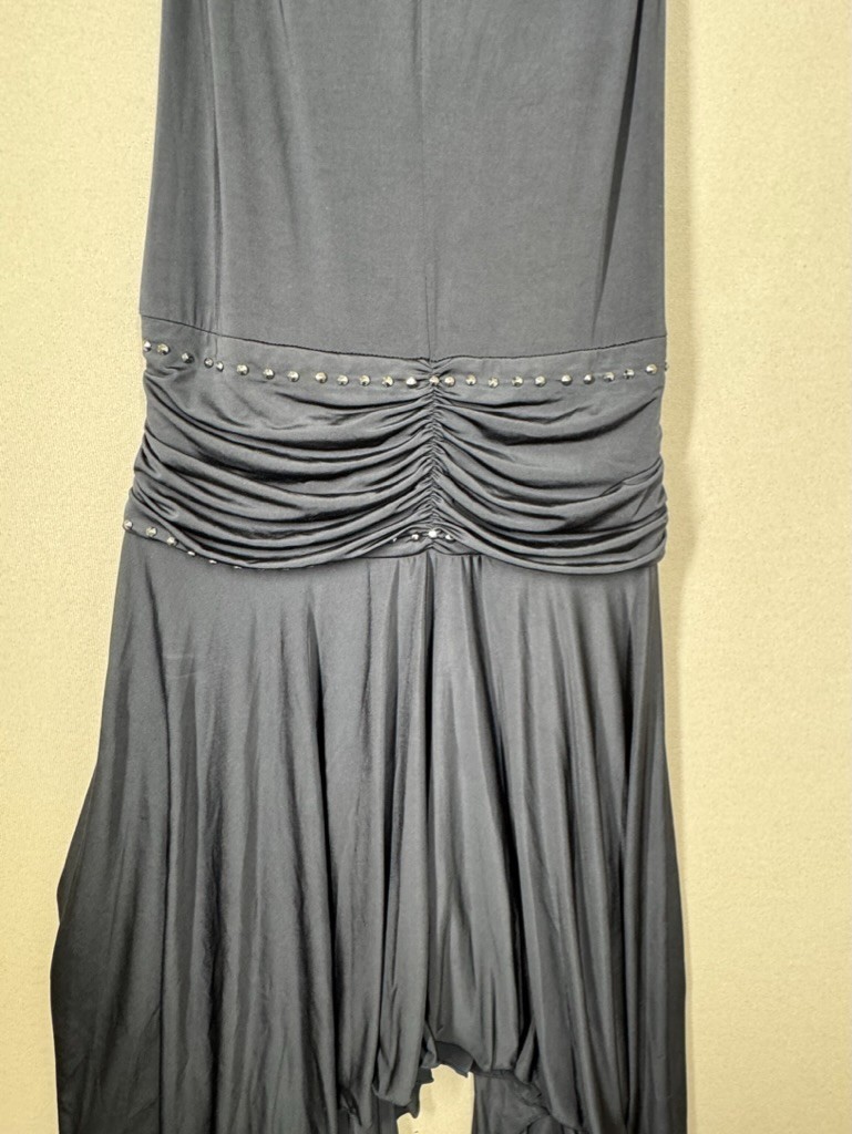 BCBG Dress Womens Size Small Black Asymmetric Hem Whimsigoth Grunge Y2K NEW