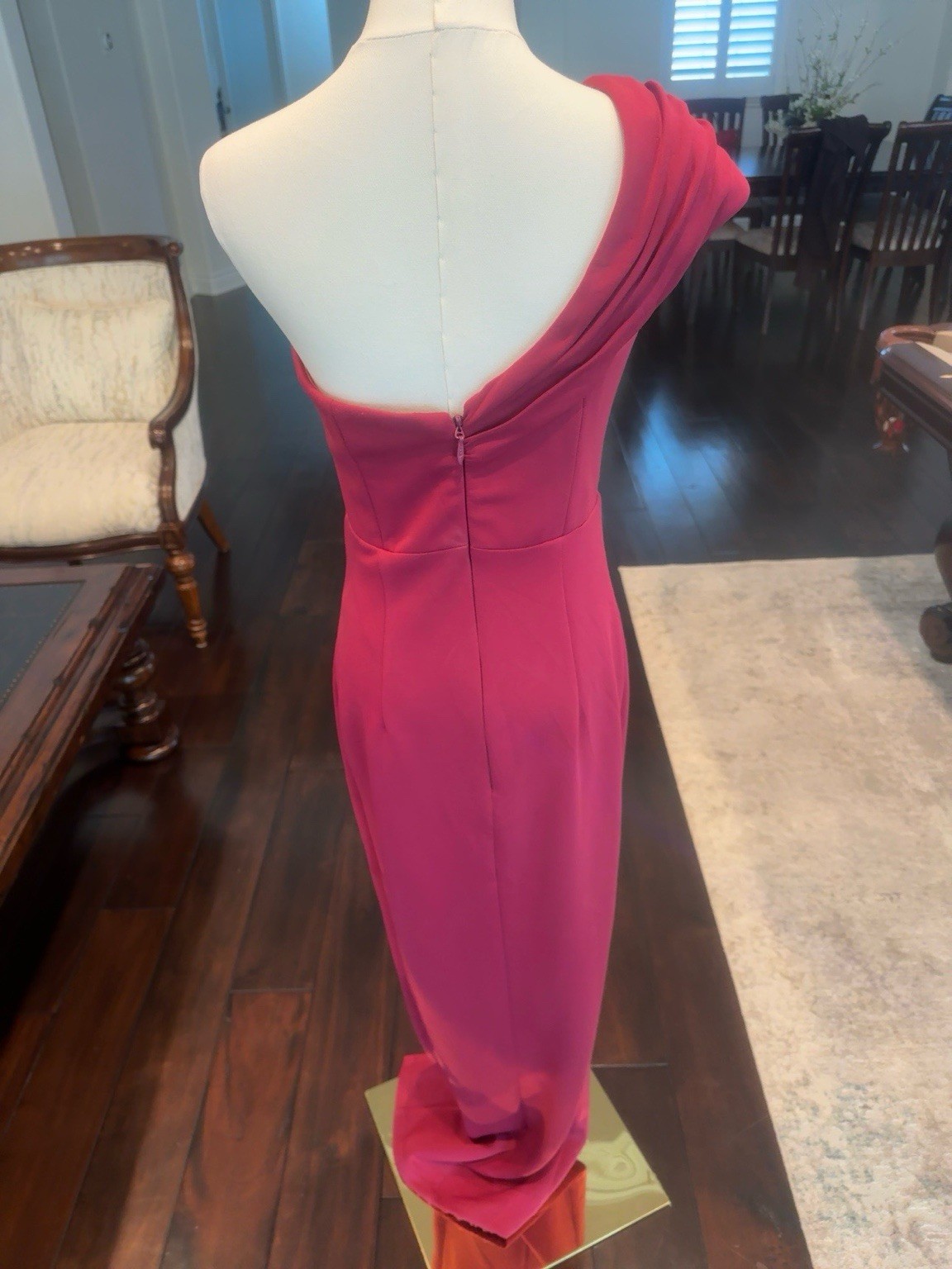 Bariano Australia Fuchsia One-Shoulder Formal Gown Size Medium