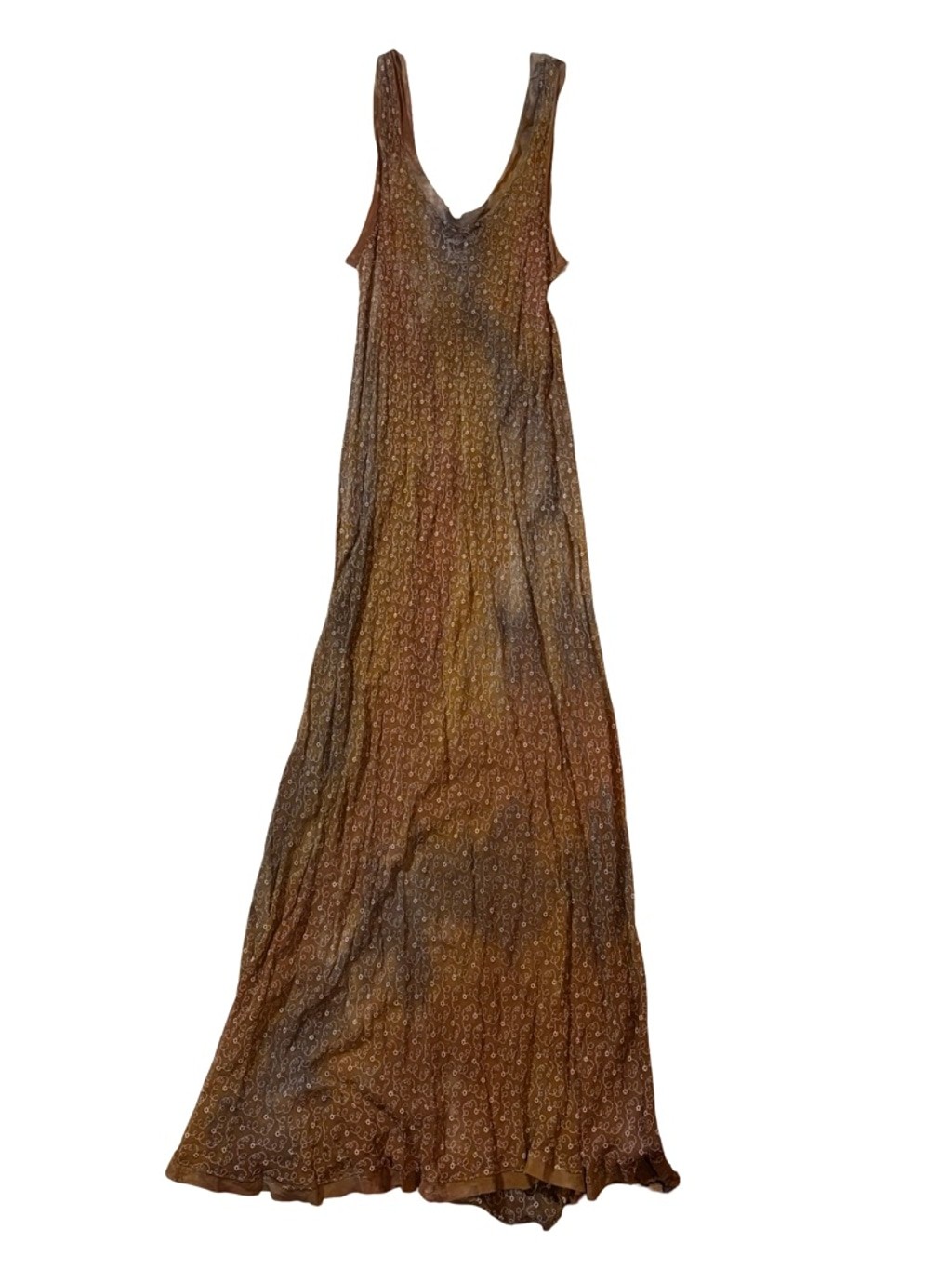 One Wing Sheer Embroidered Ombré Maxi Dress Fairy Grunge Whimsigoth USA