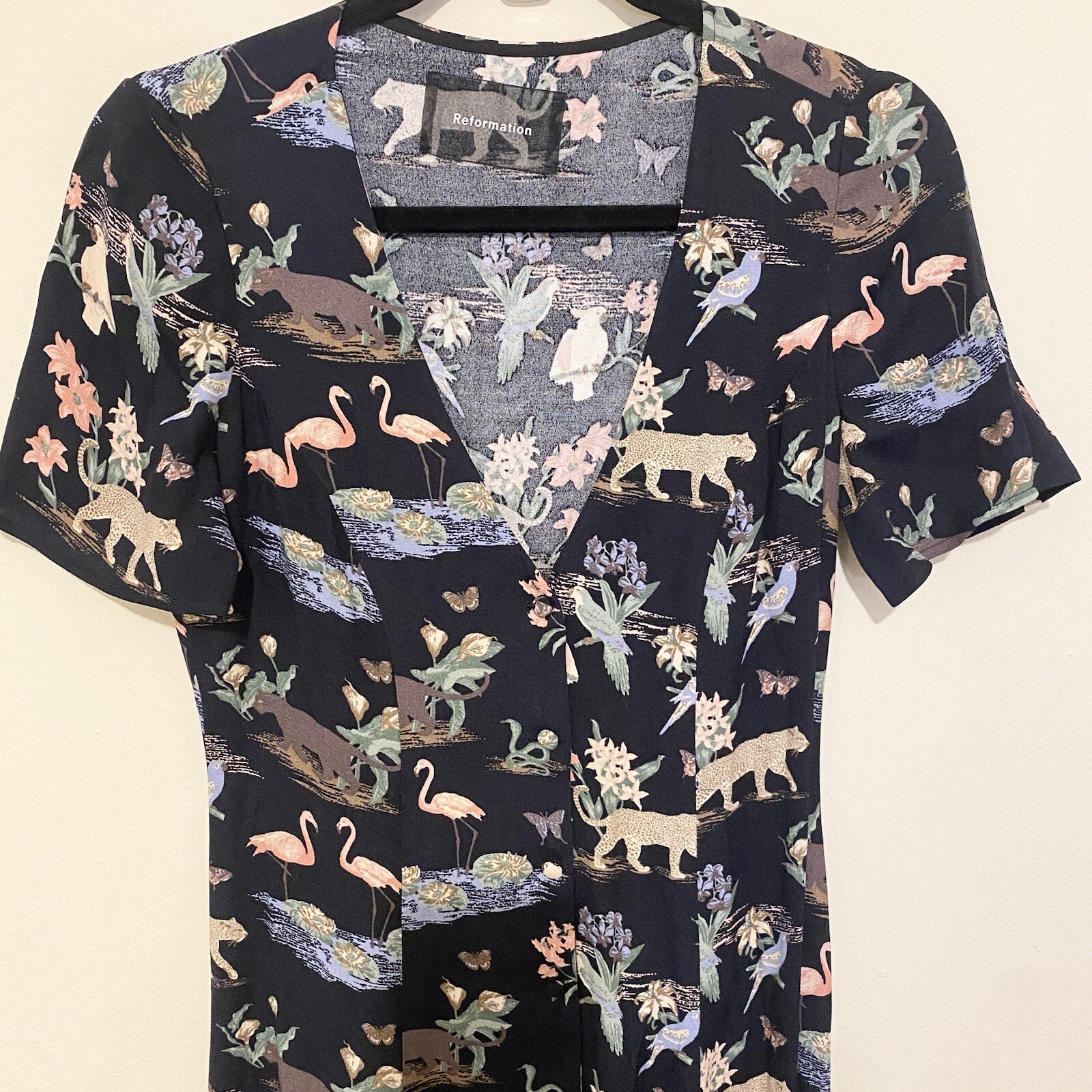 Reformation Locklin midi dress in Brasilia jungle Animal 0 Cottage Folk Boho