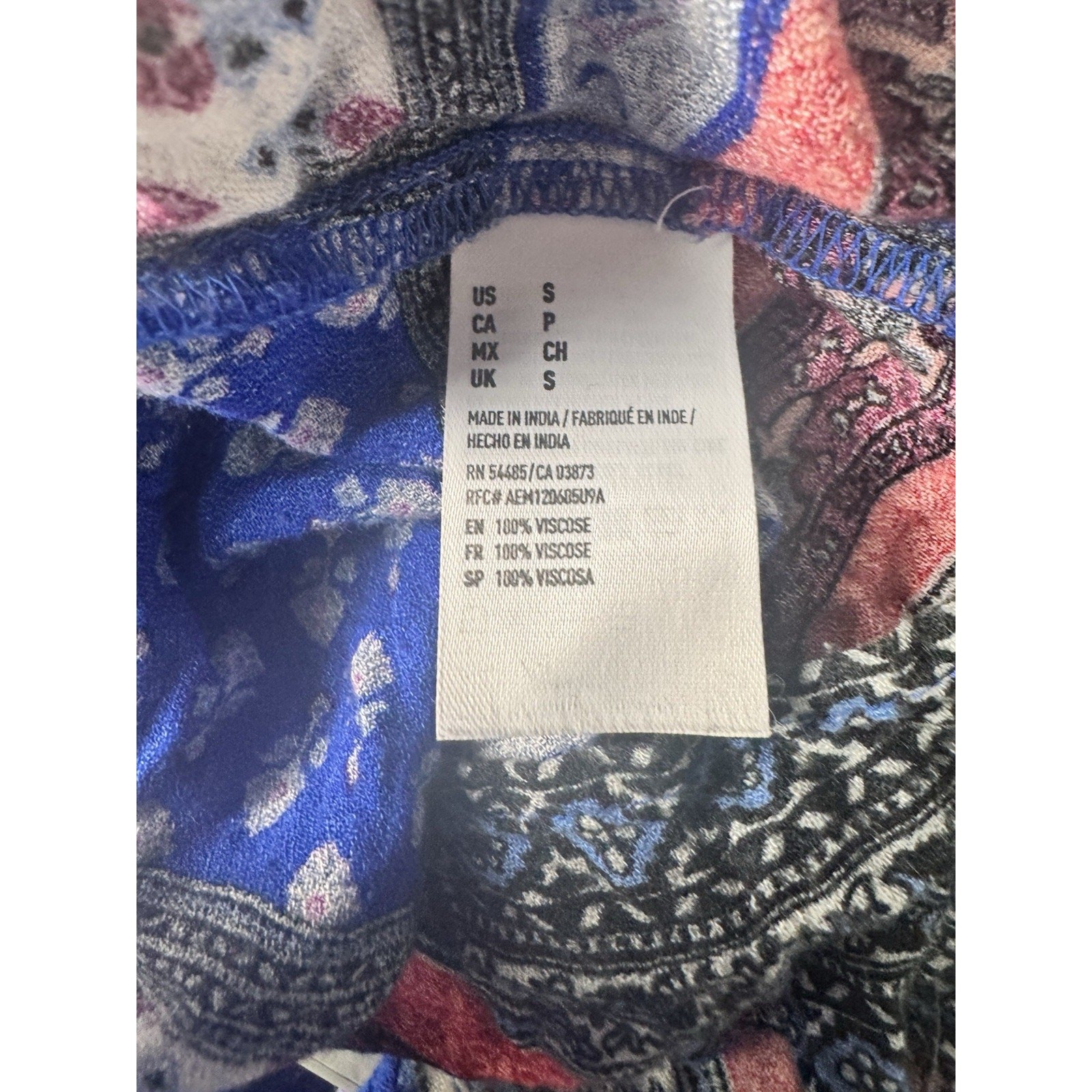 American Eagle Womens Boho Patchwork Mini Dress Kimono Sleeve Floral Flowy Sz S