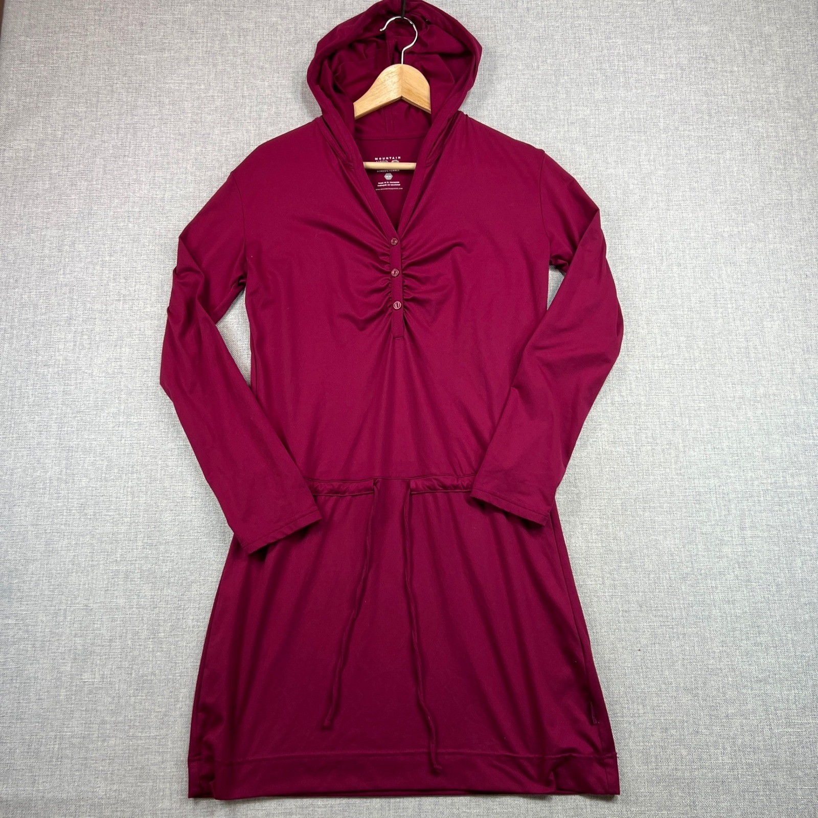 Mountain Hardwear Raspberry Hooded Active Tunic Dress Women Medium Stretch