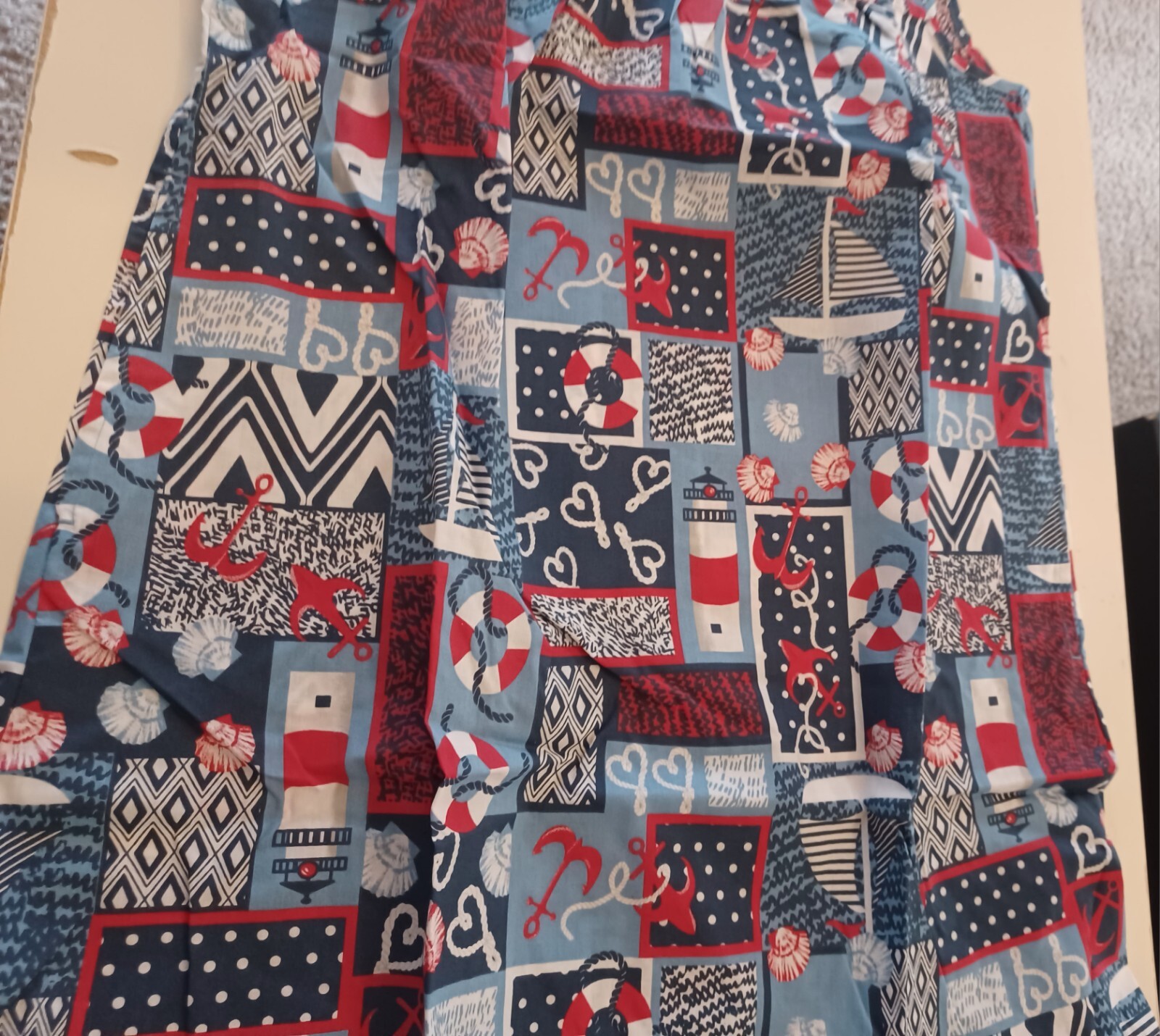 NEW Anthony Richards Nautical Patriotic House Dress MD Medium Muumuu Boating