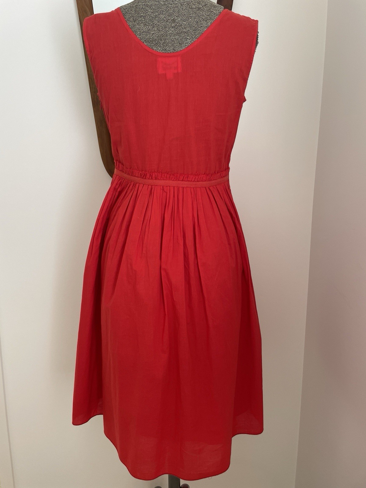 Husk Red Mexican Embroidered Boho Dress