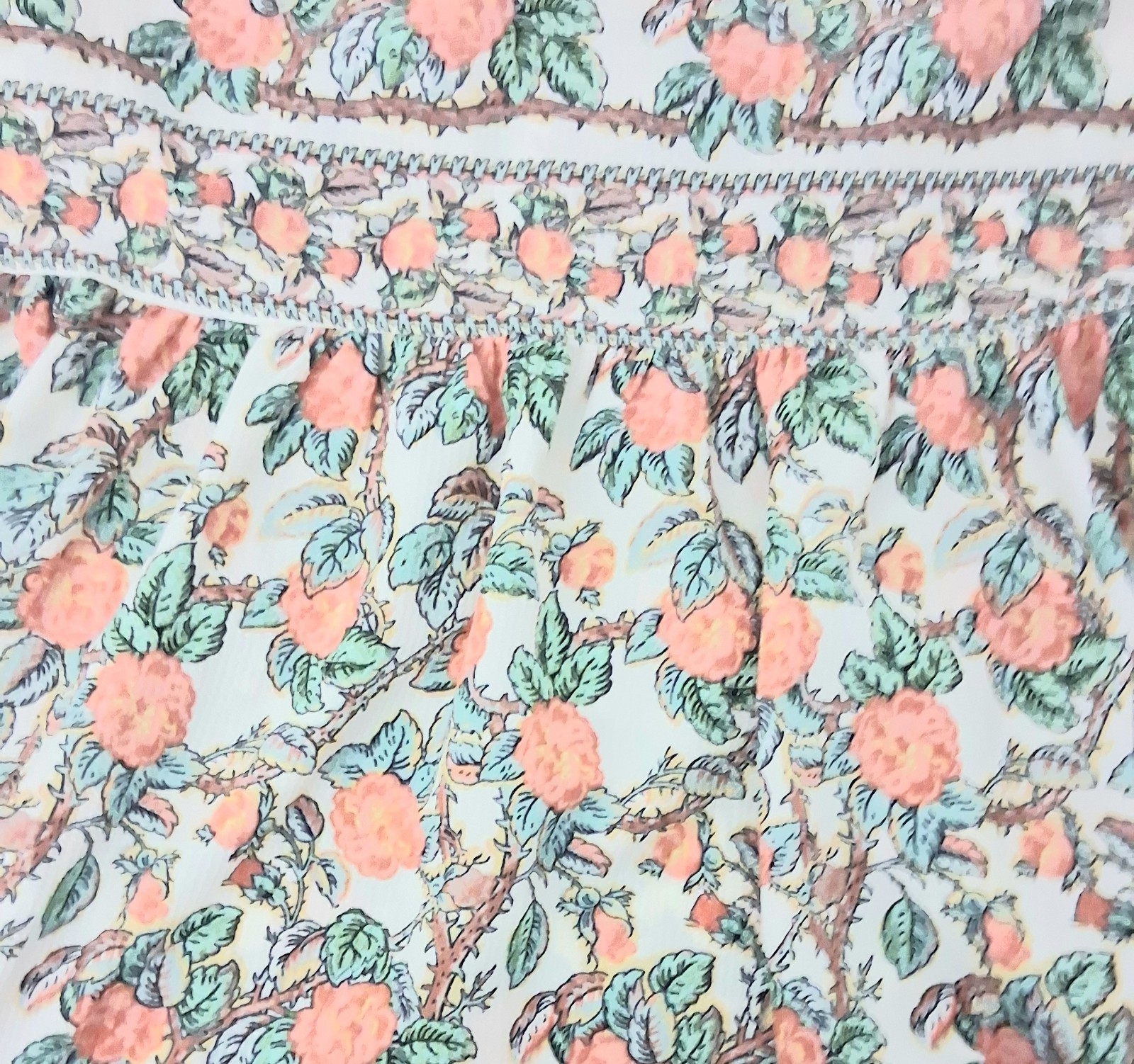 Max Studio Maxi Dress Large Textured Floral Puff Sleeves Keyhole Neck Tiered