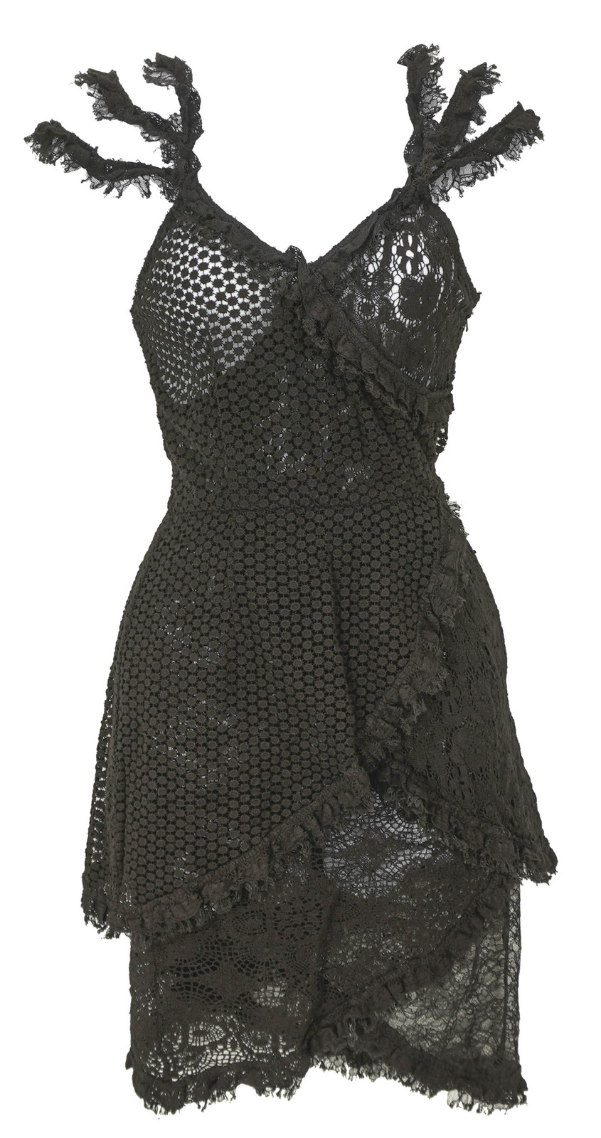 Rodarte x Opening Ceremony Lace Mini Dress in Black