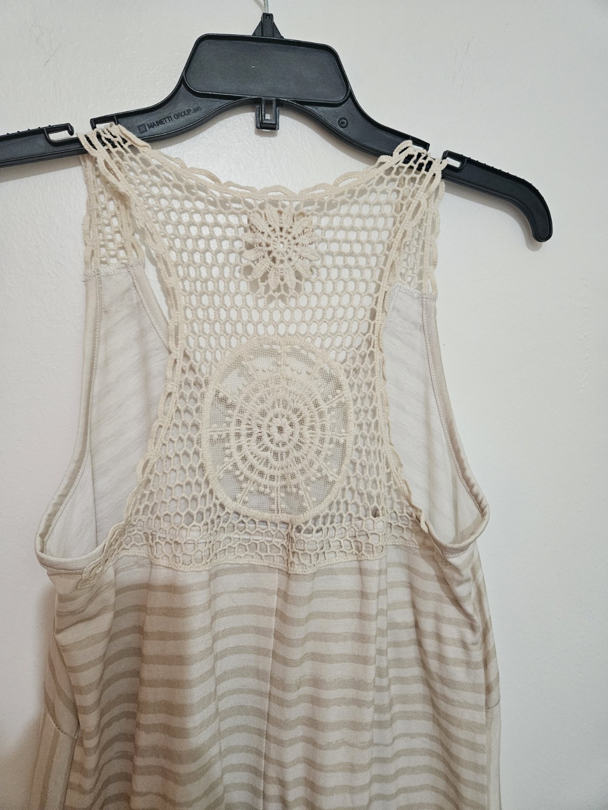 Mudd Women’s Sleeveless Boho Striped Cream Dress Size L