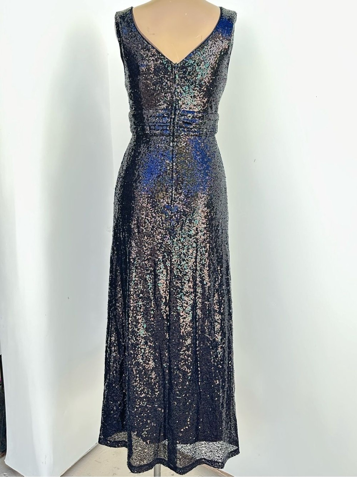 Black Sequin V-Neck Maxi Dress