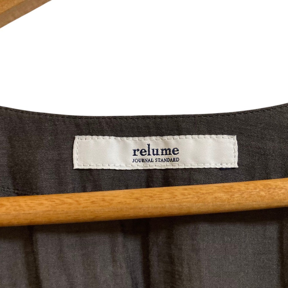 JOURNAL STANDARD relume Embroidery Gathered Dress Free Size Gray Women USED
