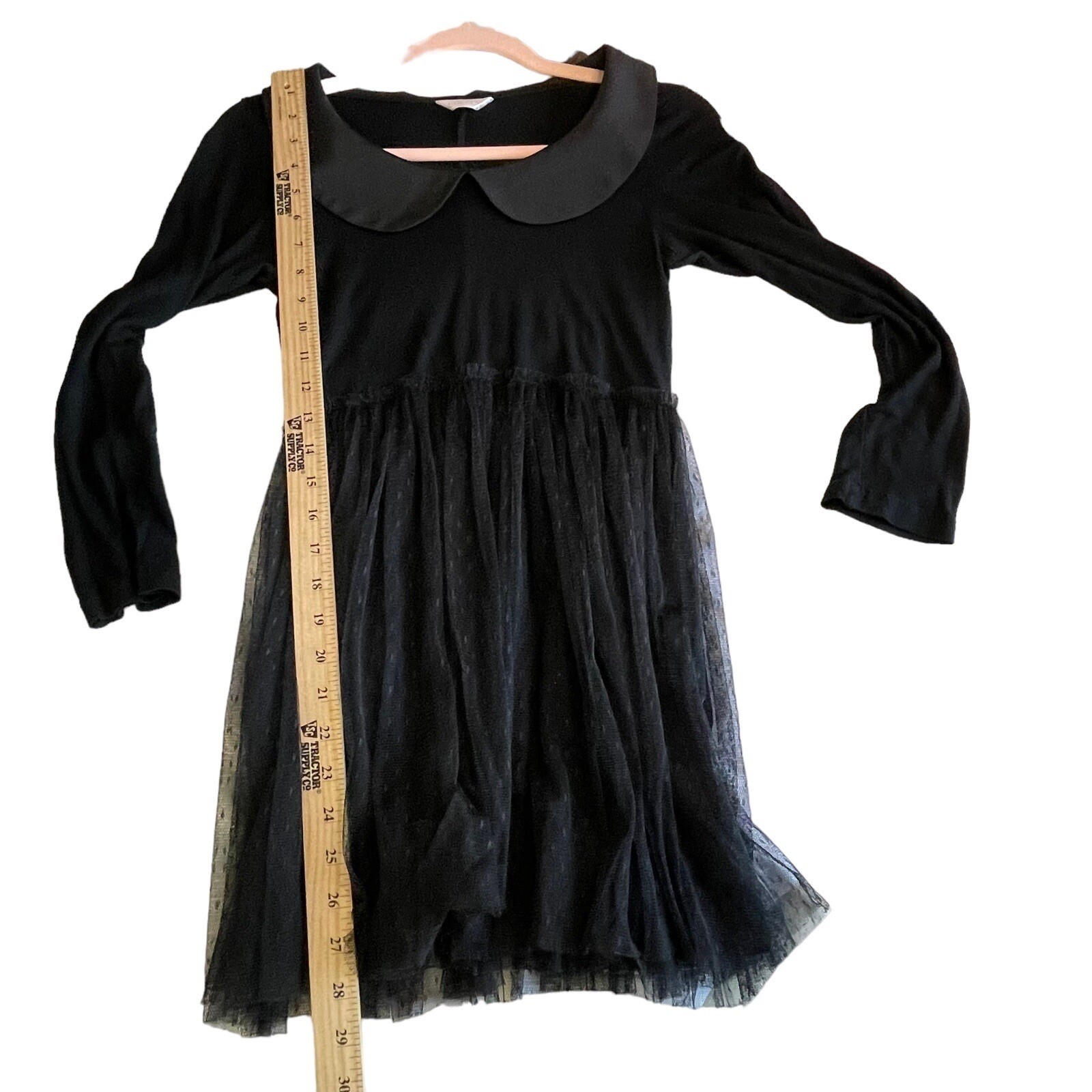 LIZ LISA Jersey Black Dress Collared Lace Layered Skirt Street Wear