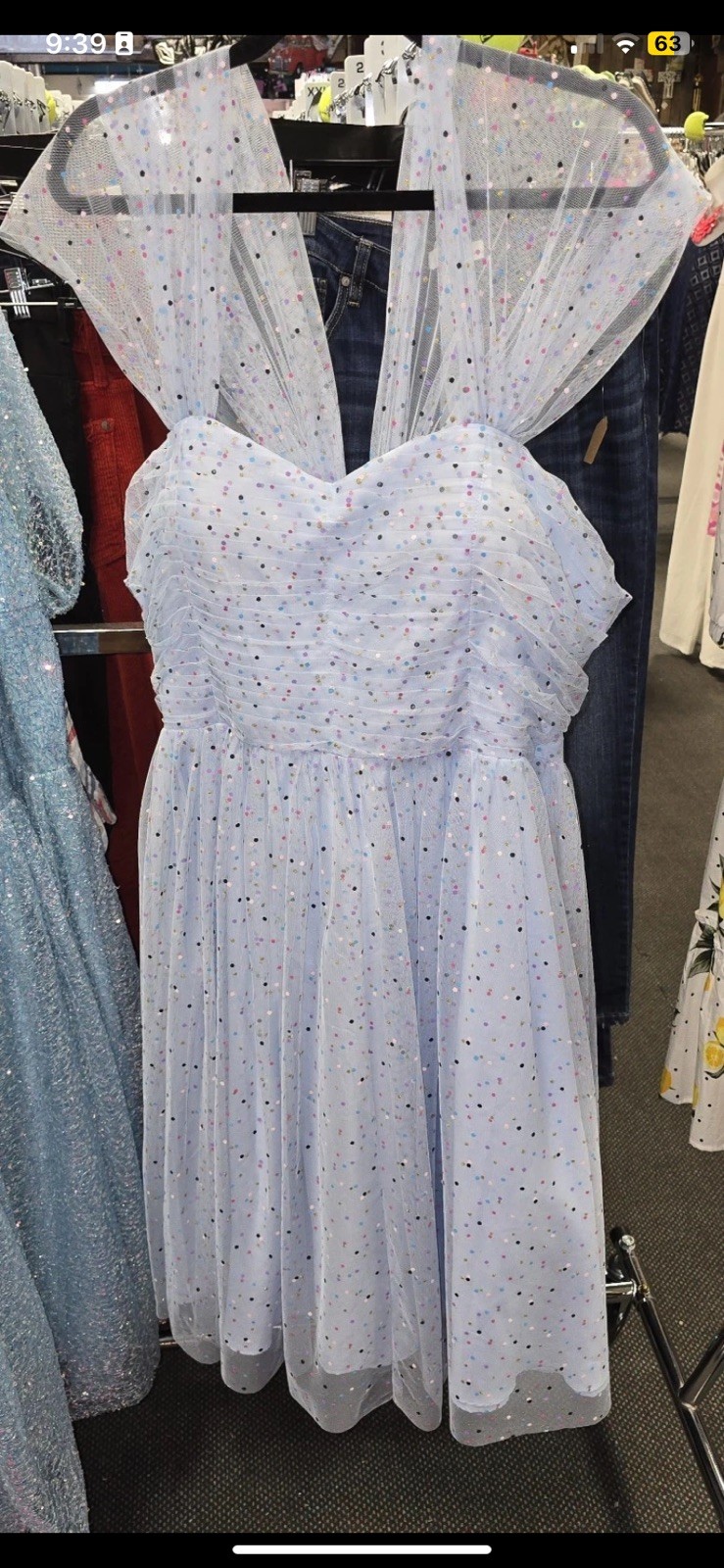 Blue Confetti Hollie Swing Dress from Unique Vintage Size 3x