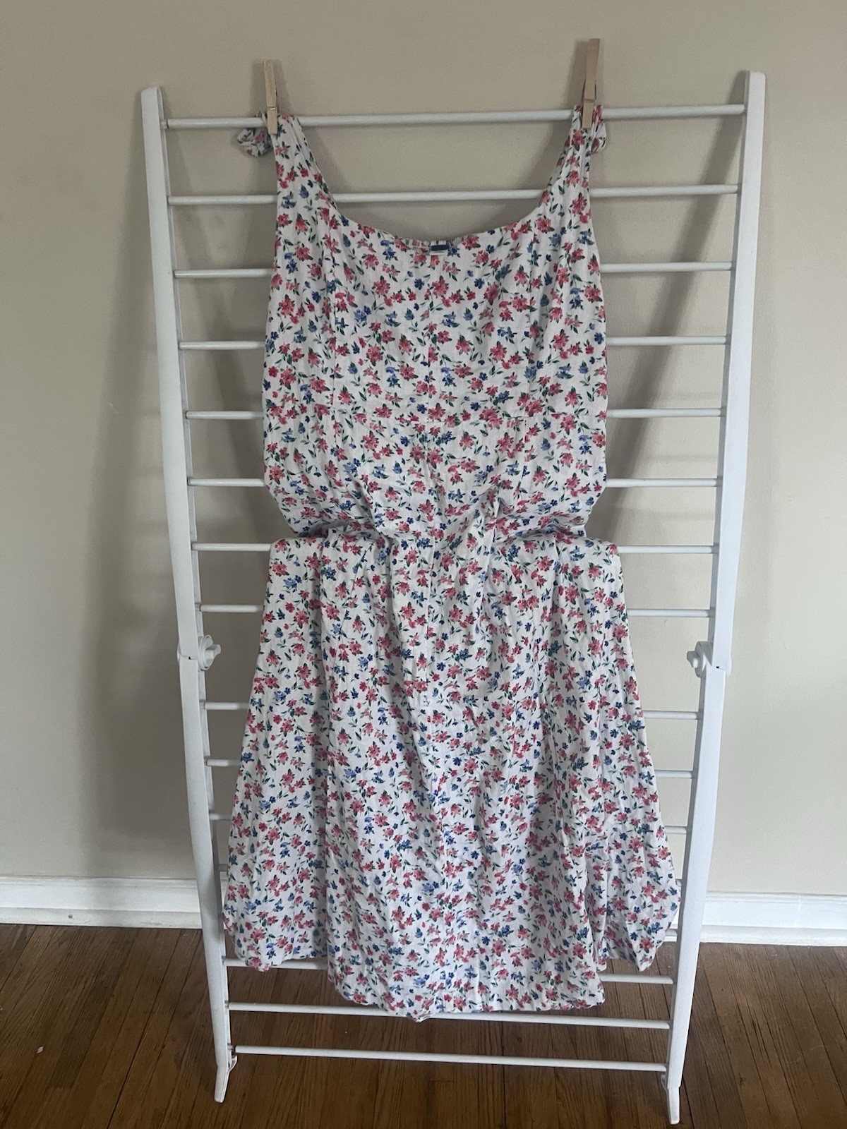 Old Navy XL Floral Sleeveless Strappy Sundress White Red Blue Green Long Easter