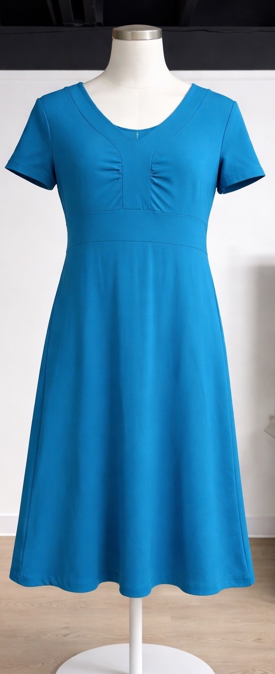 Eddie Bauer Travel Dress Sz L Teal Blue Casual Comfort Lightweight Stretch NWT