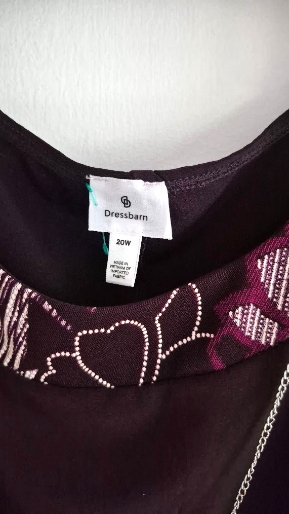 Dressbarn Size 20 Eggplant Plum Purple Dress Midi Dress – Attached Necklace