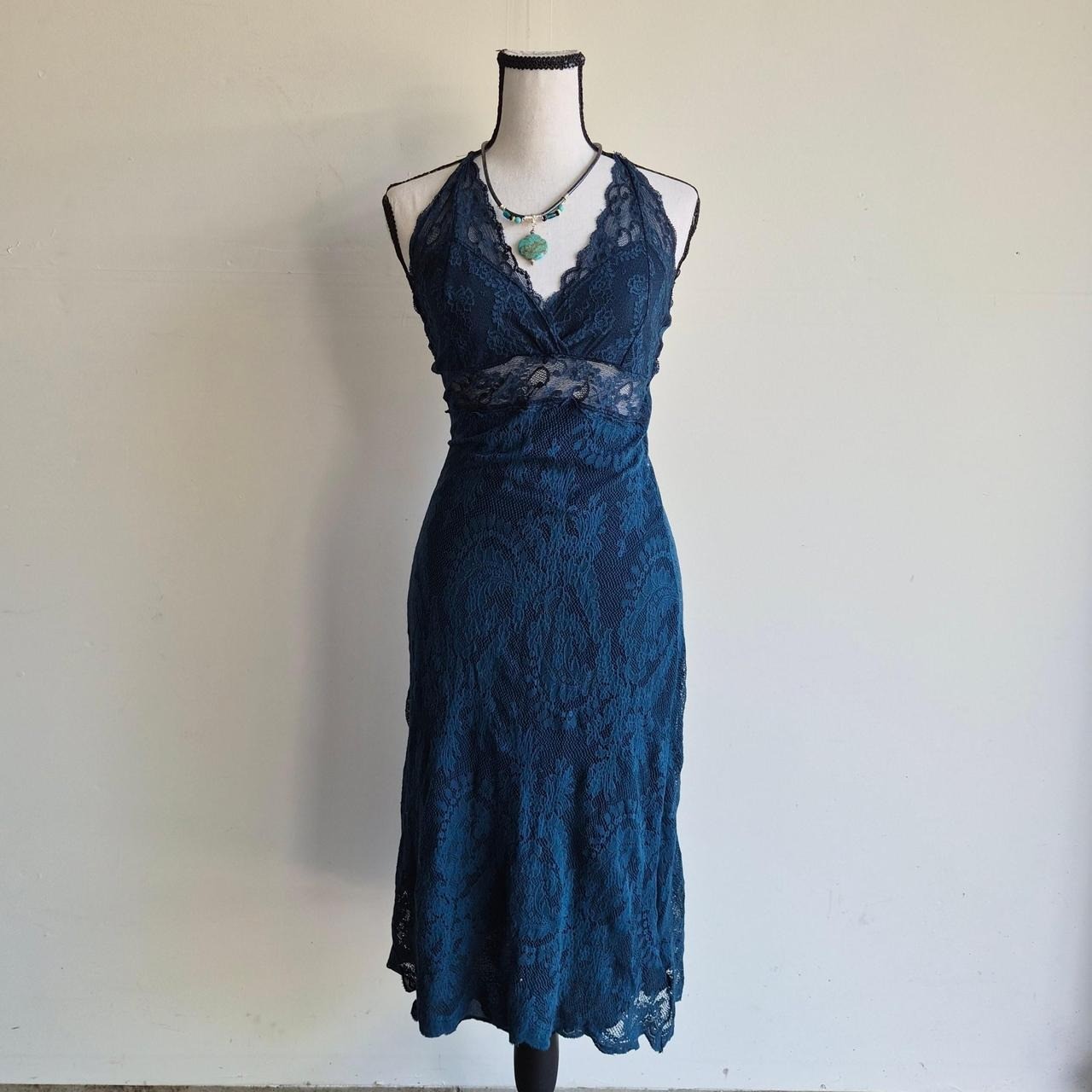 Vintage Ann Ferriday Lace Halter Slip Dress Womens S Whimsigoth Mesh Fairycore