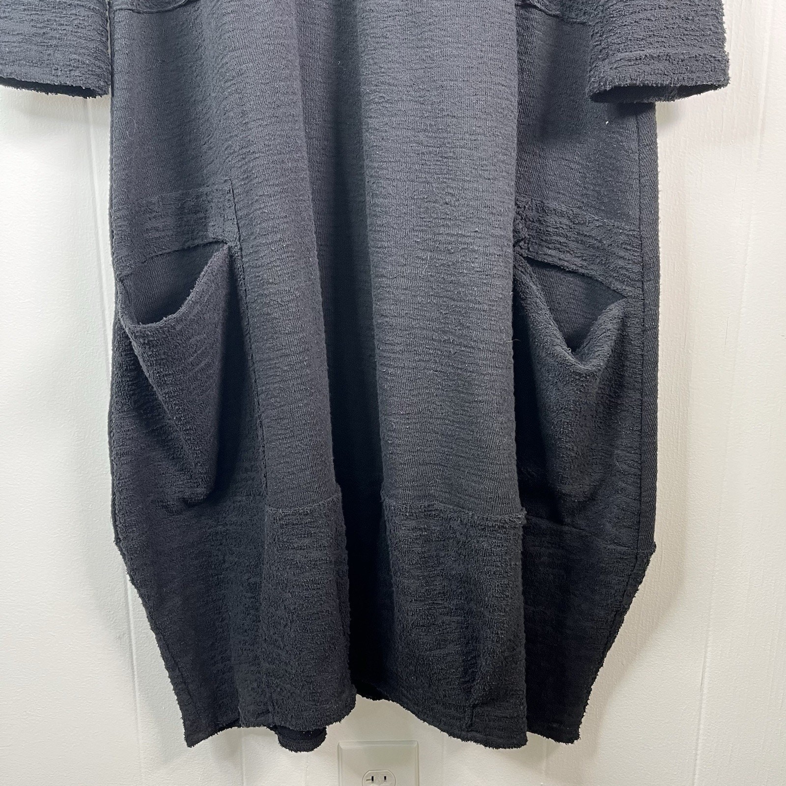Luukaa Black Balloon dress midi Size 8 lagenlook Pockets