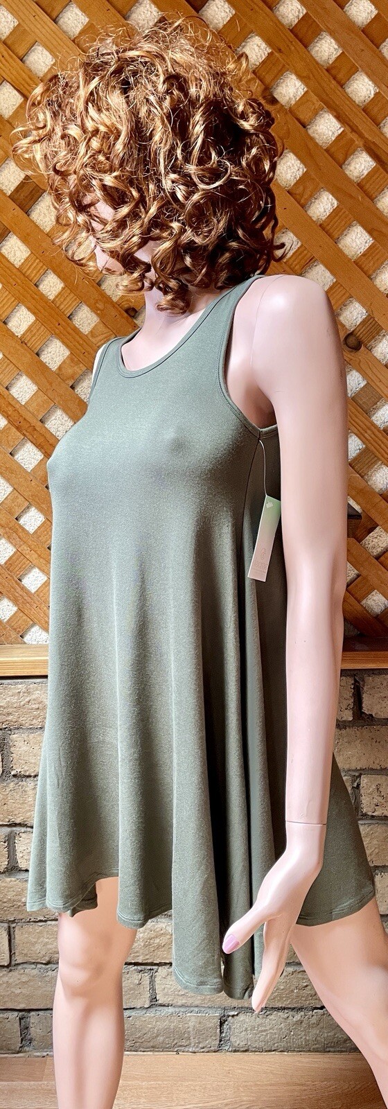 Decree NWT Dark Evergreen BABYDOLL Swing DRESS Size Small