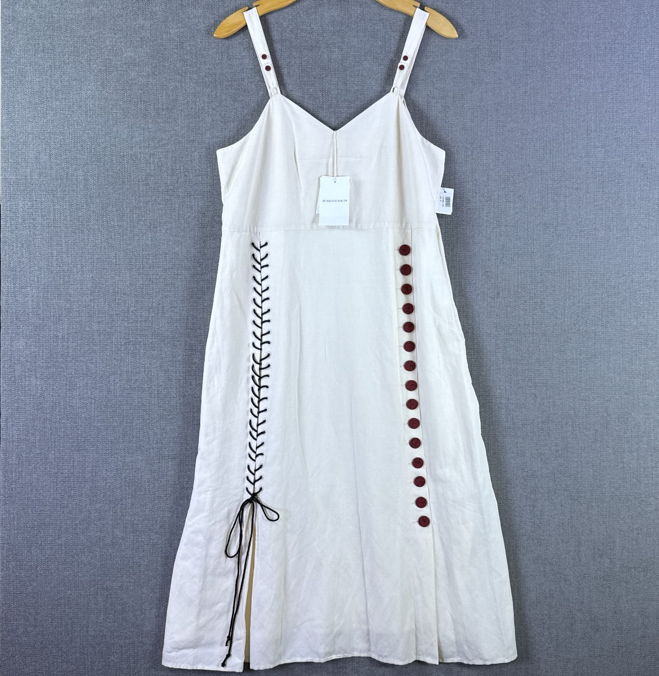 By Malene Birger Lace and Button Dress Cream EU 42 / US 12 Linen Blend Boho