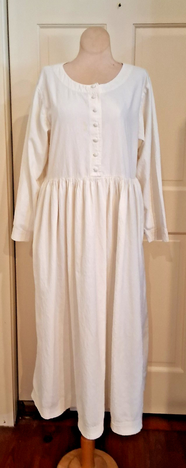 TRUE VINTAGE “RUMBA” OFF WHITE IVORY BOHO COTTAGECORE COTTON DRESS