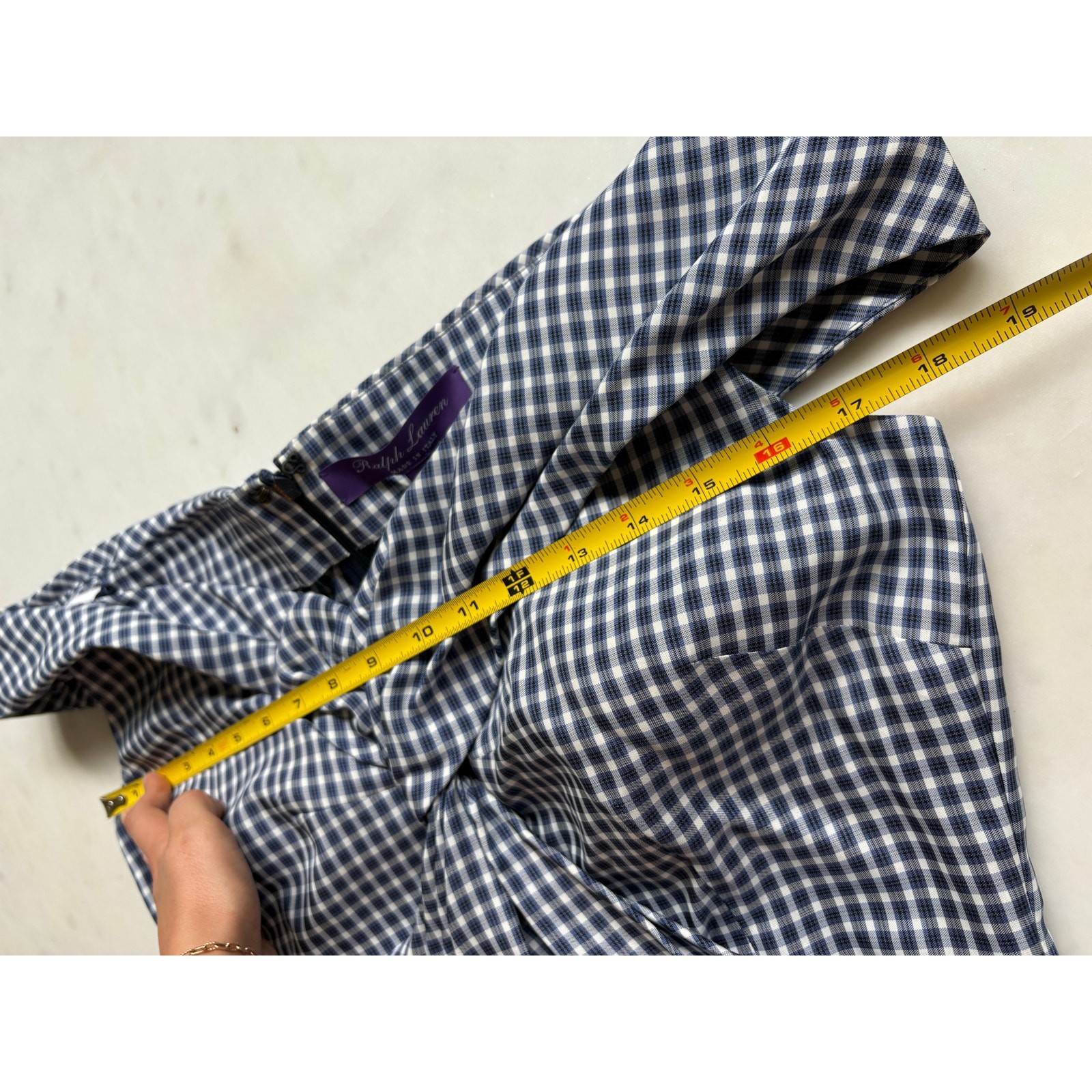 Ralph Lauren Collection Purple Label Gingham Oxford Tunic Blouse Shirt Dress 10