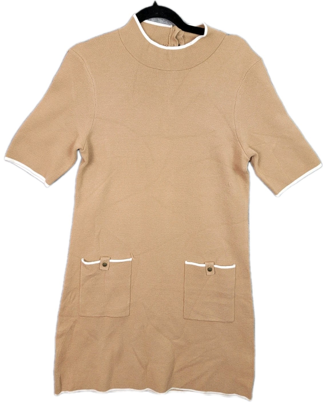 Nicole Miller Perfect Camel And Ivory Sweater Dress Size Large Women’s