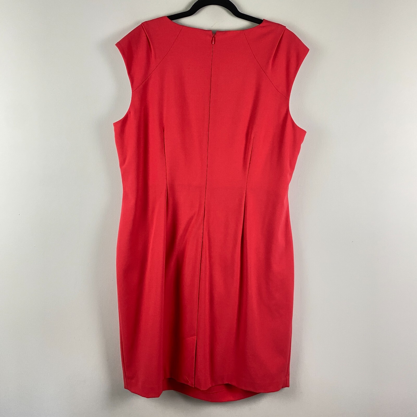 Calvin Klein Byzantine Watermelon Pink Ruched Dress Size 20W Sheath