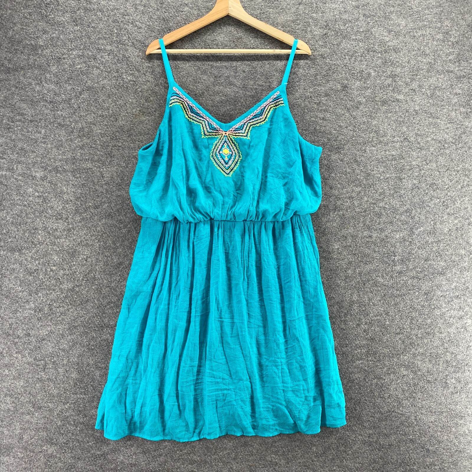 Maurices Dress Women 3 Blue Sheath Short Elastic Waist V-Neck Sleeveless Casual