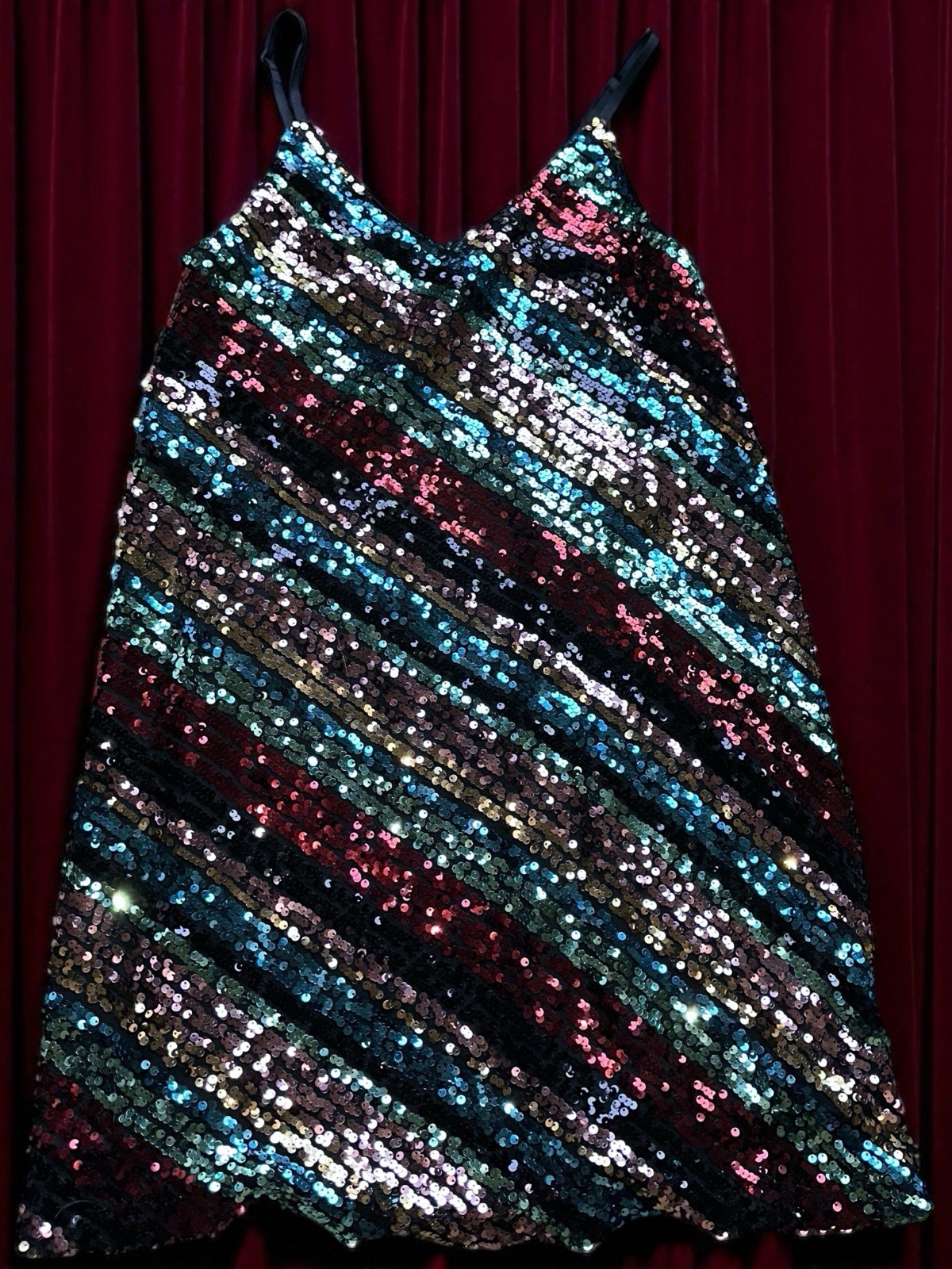 Sequin Mini Dress Medium A Line Party Cocktail Sparkle New Years Eve Clubwear