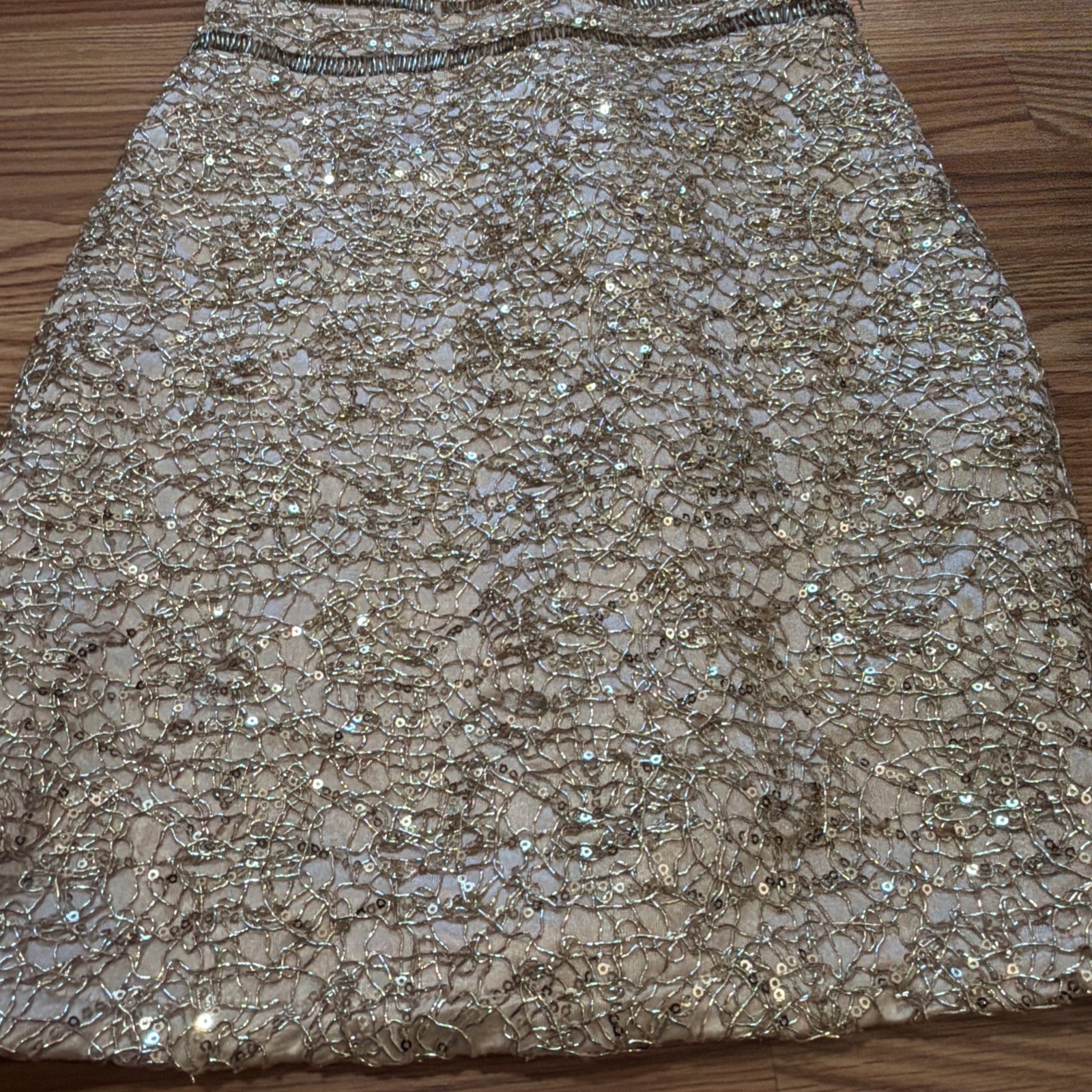 NWT Designer WOW Couture Gold Label Gold Sequin Sparkle Dress Size Small