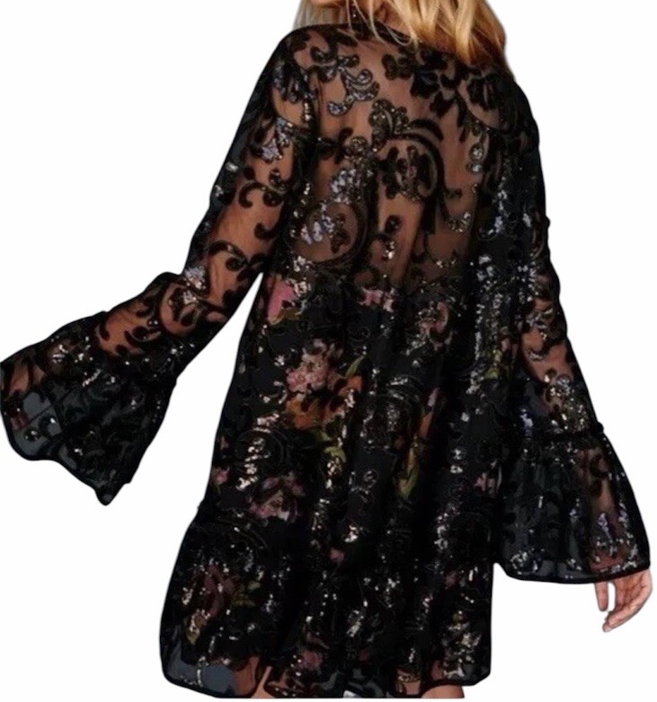 Free People Falling Flowers Sequin Mini Dress Women’s Size Medium
